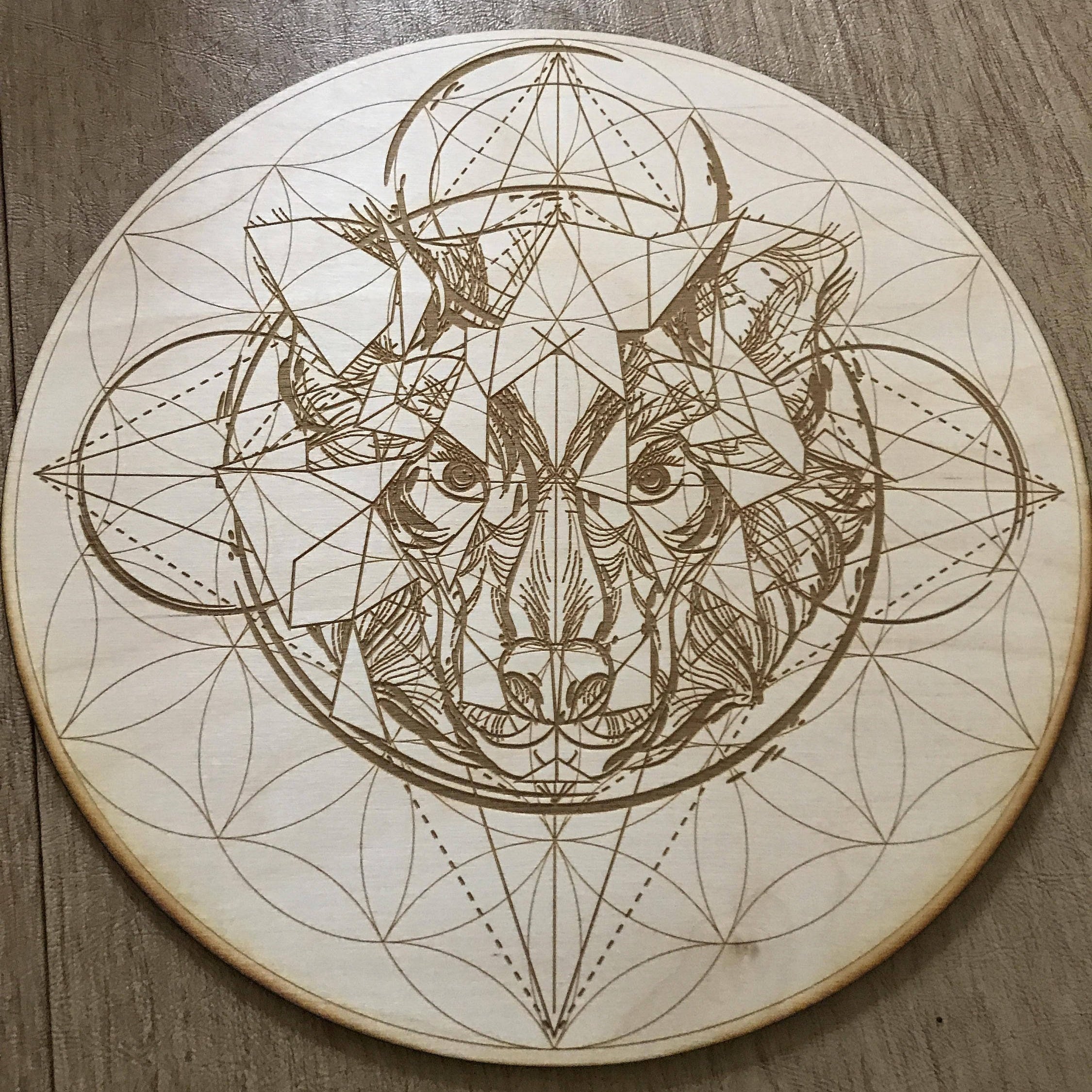 Wolf Flower of Life Crystal Grid