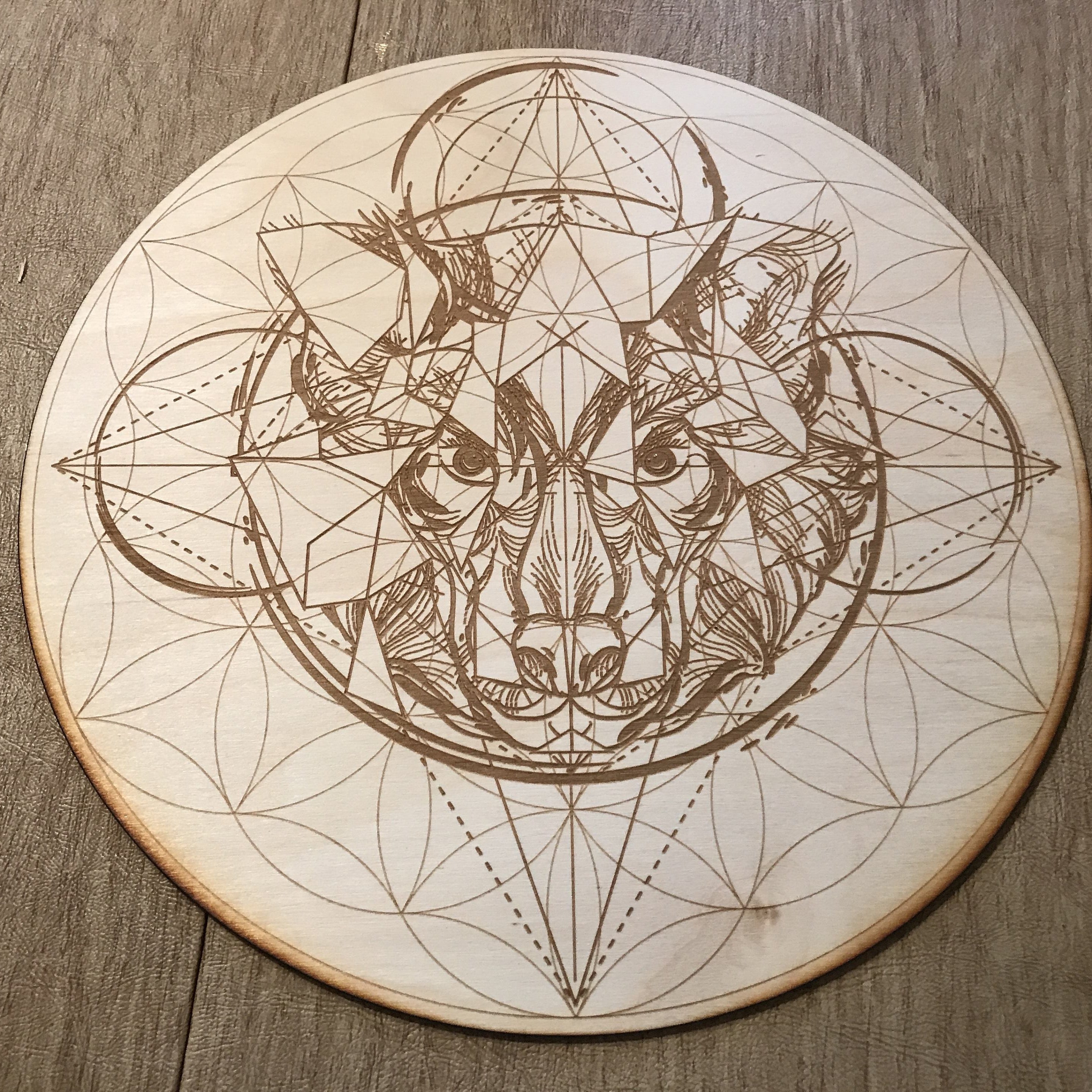 Wolf Flower of Life Crystal Grid