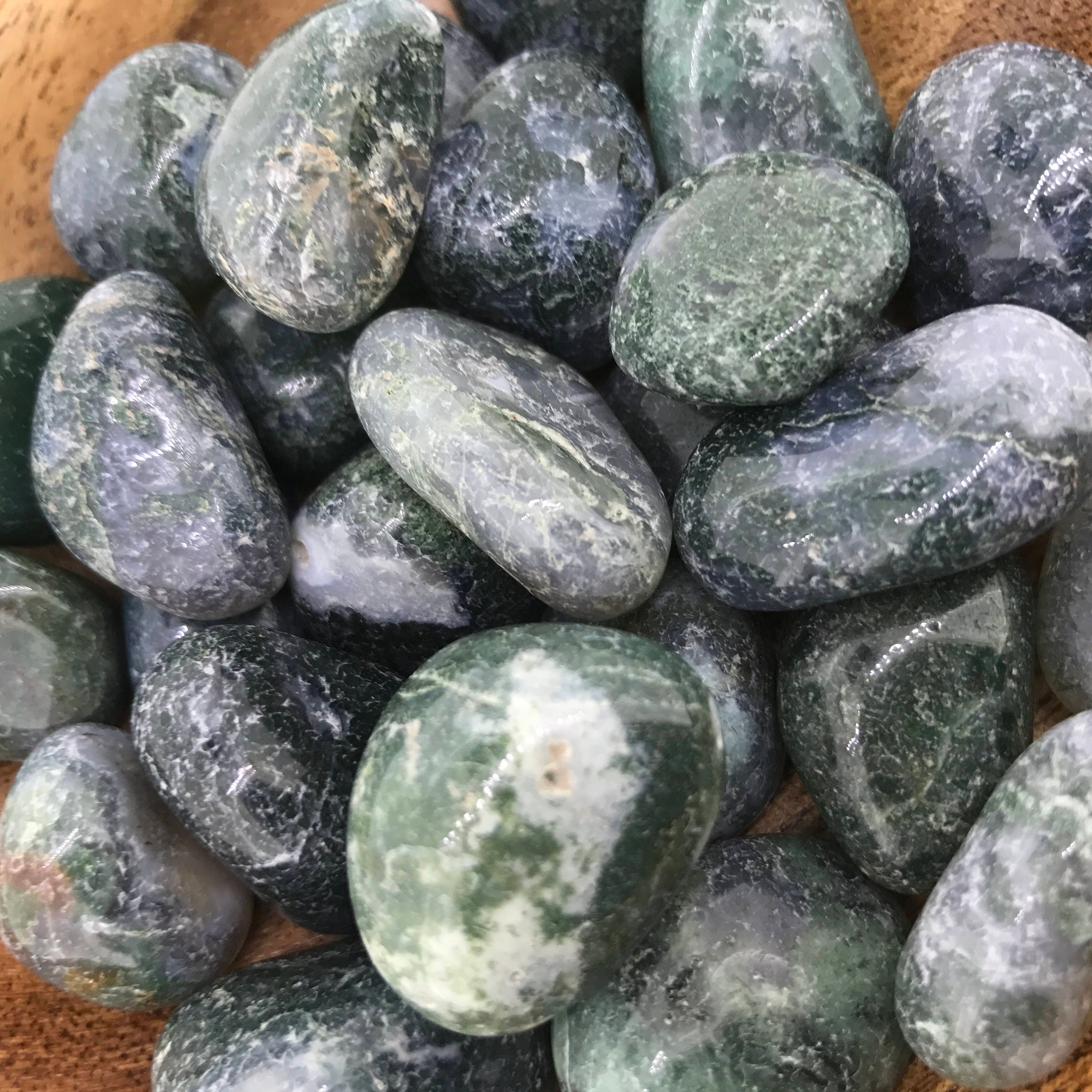Moss Agate Tumbled