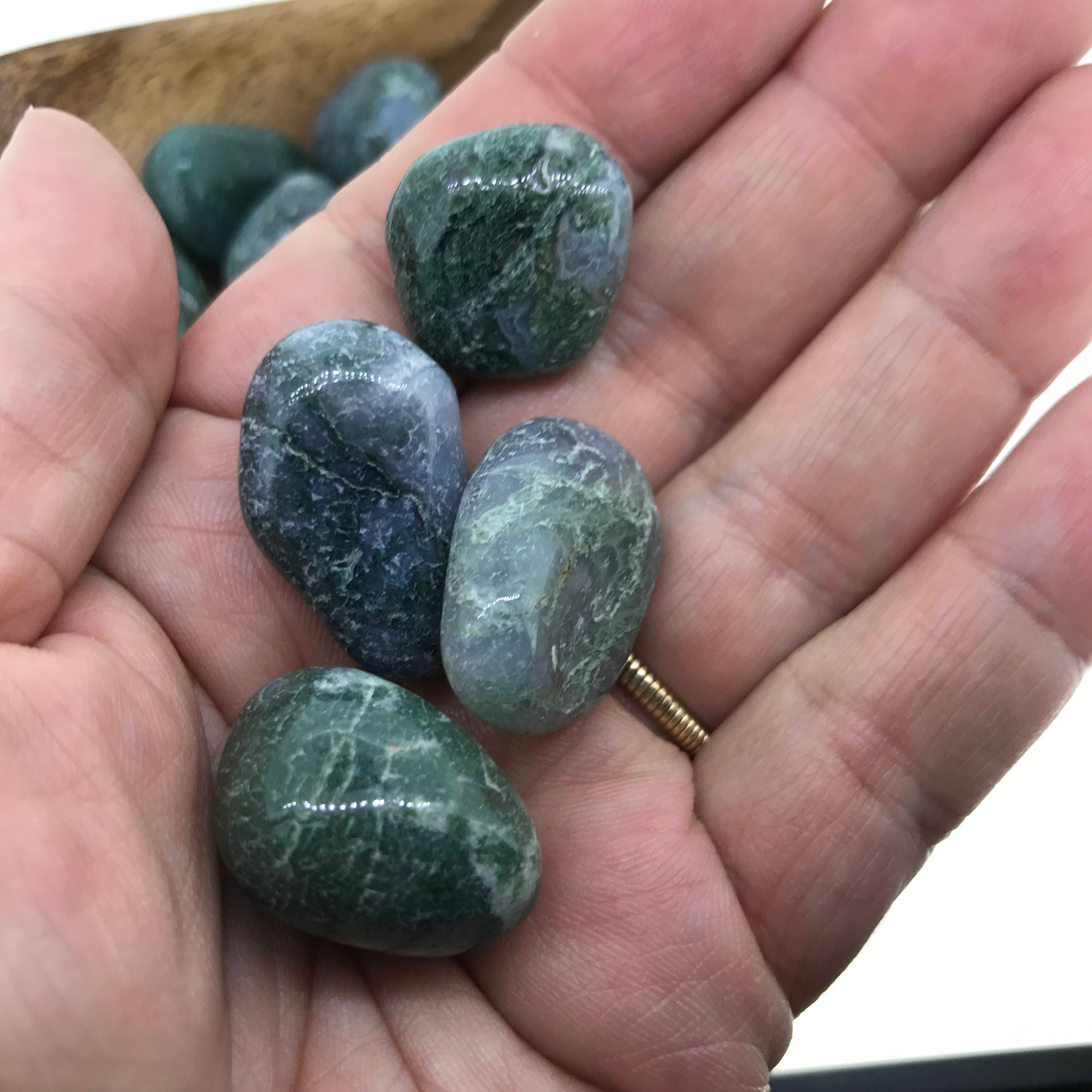 Moss Agate Tumbled