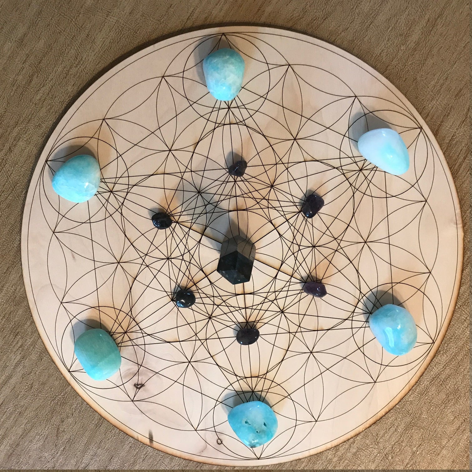 Metatron's Cube and Flower of Life Crystal Grid