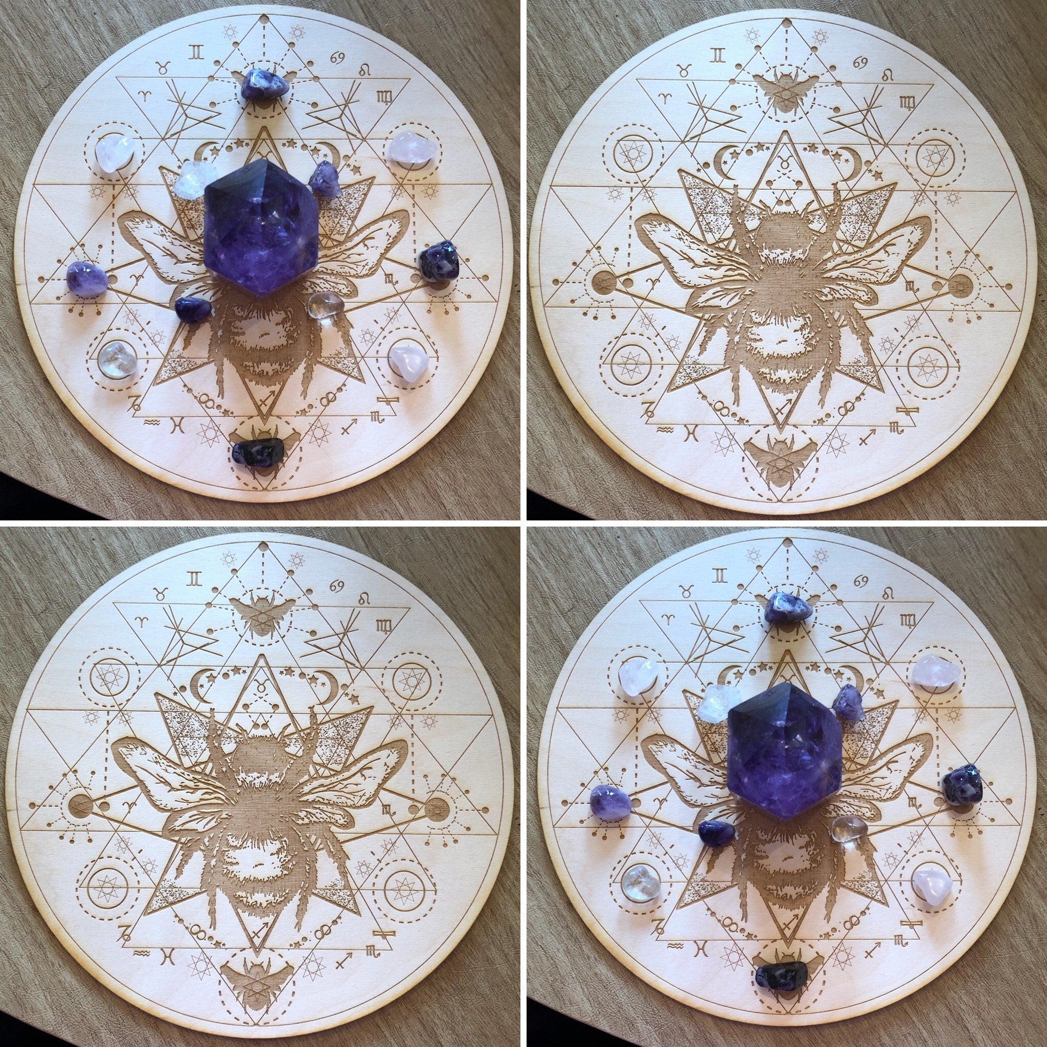 Honey Bee Sri Yantra Crystal Grid