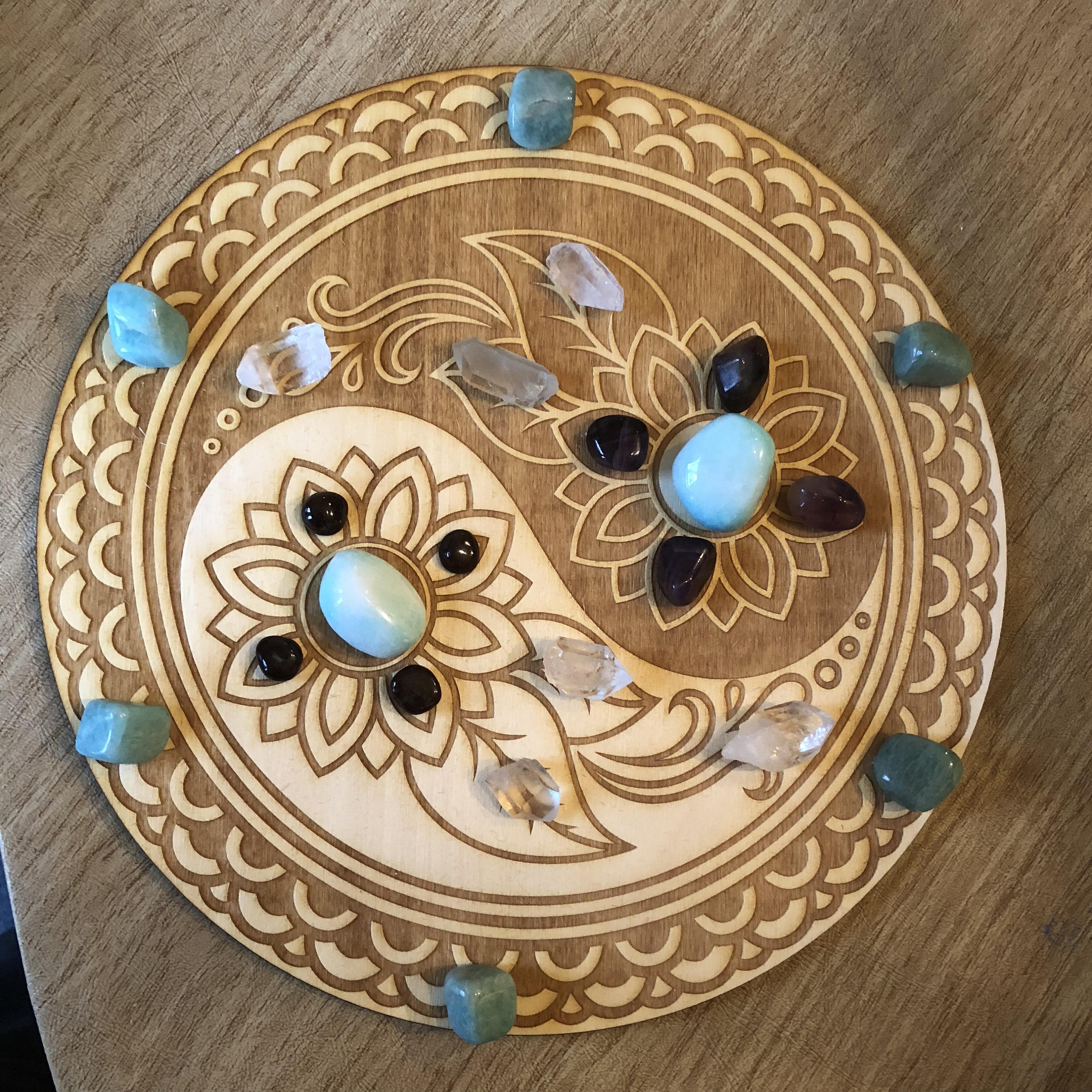 Yin Yang Flower Crystal Grid