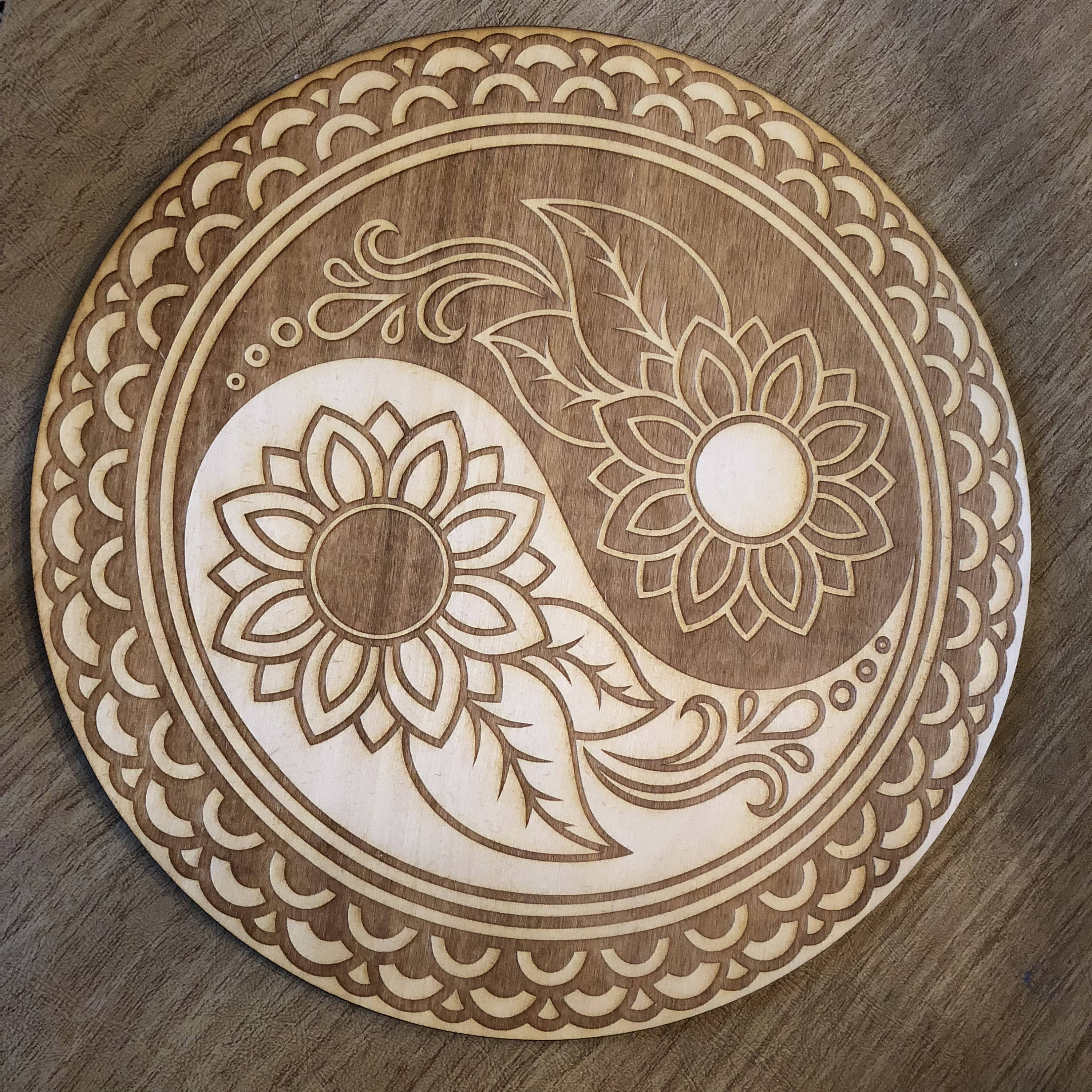 Yin Yang Flower Crystal Grid