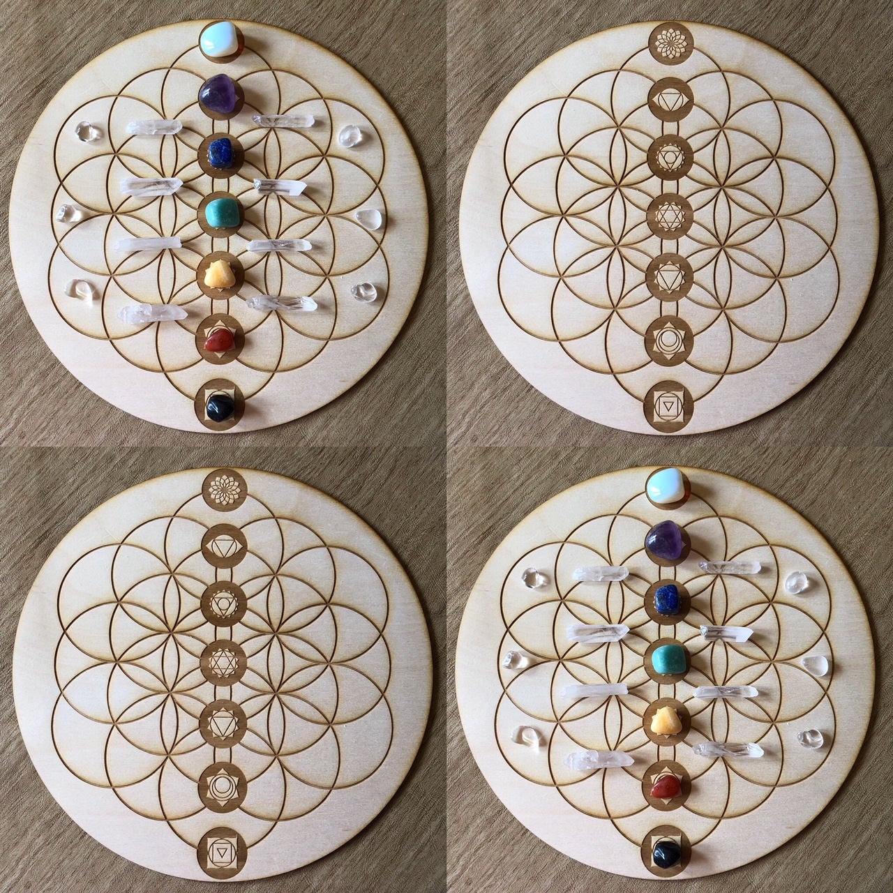 Flower of Life Chakras Crystal Grid