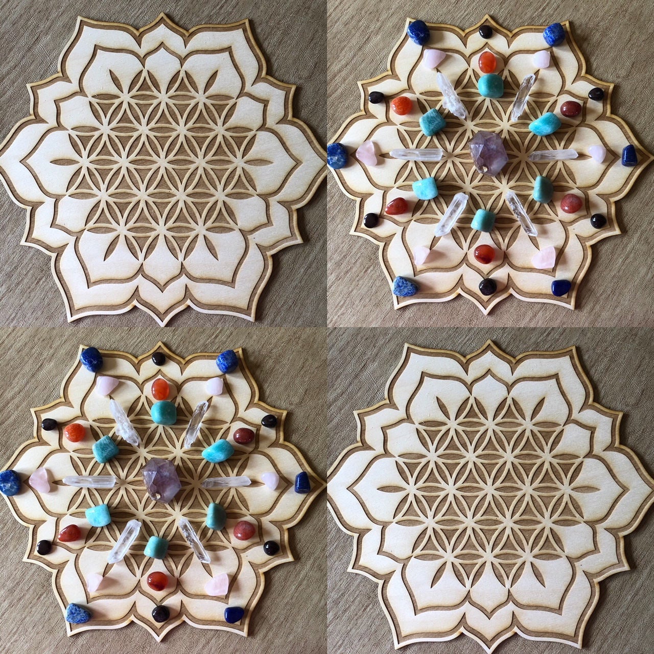 Flower of Life Lotus Crystal Grid