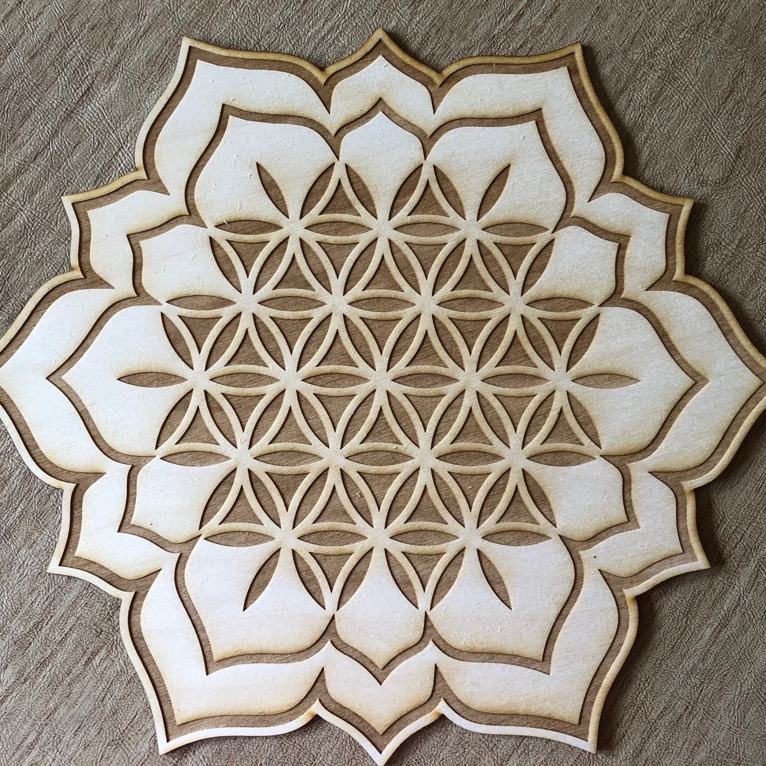 Flower of Life Lotus Crystal Grid