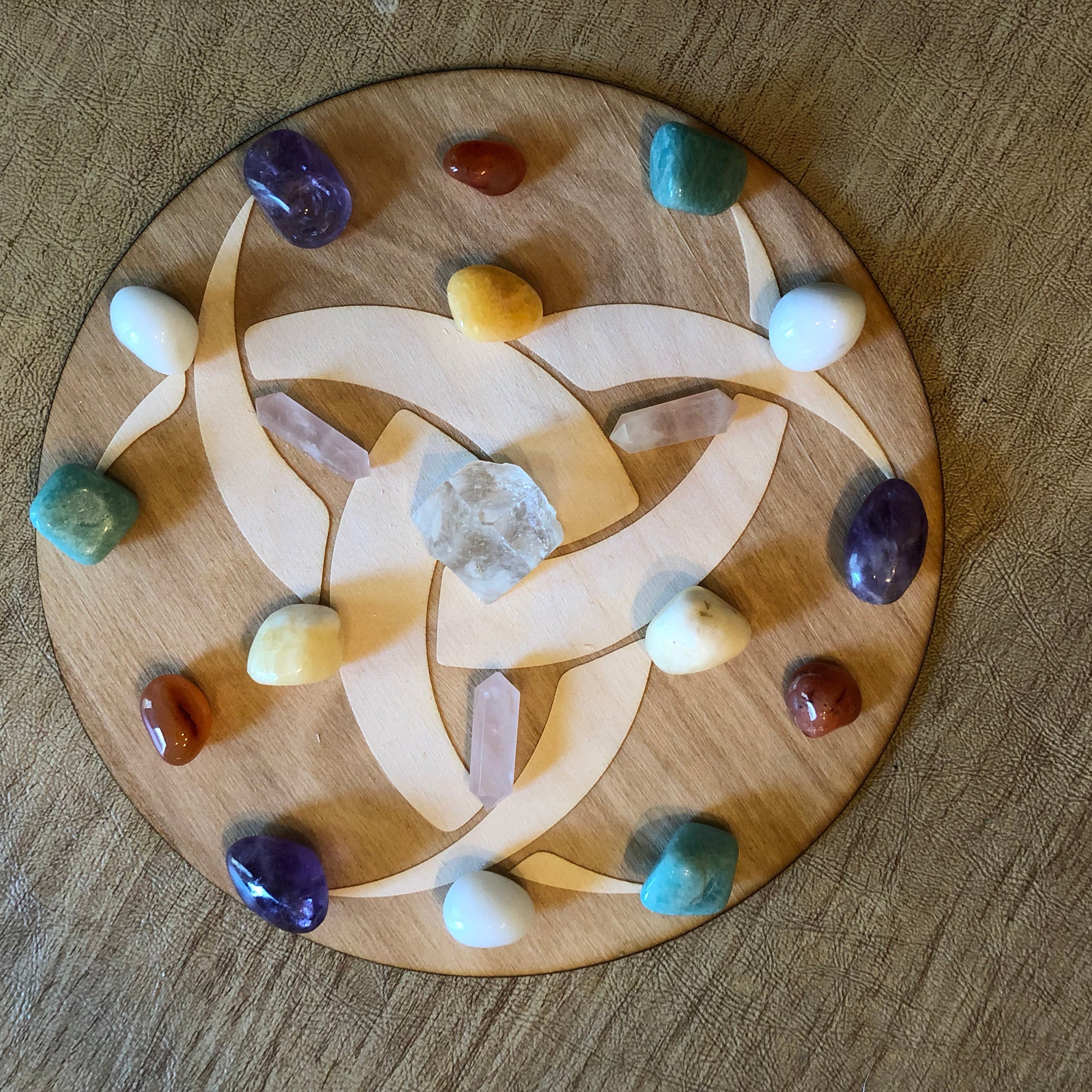 Celtic Triple Crescent Moon Crystal Grid