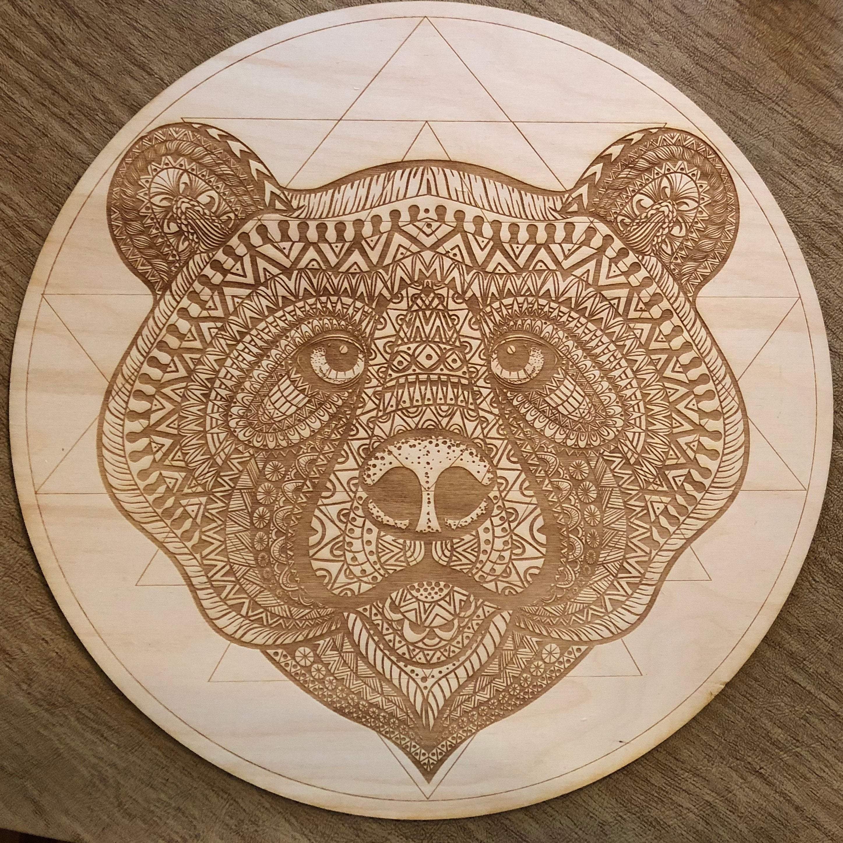 Bear Sri Yantra Crystal Grid