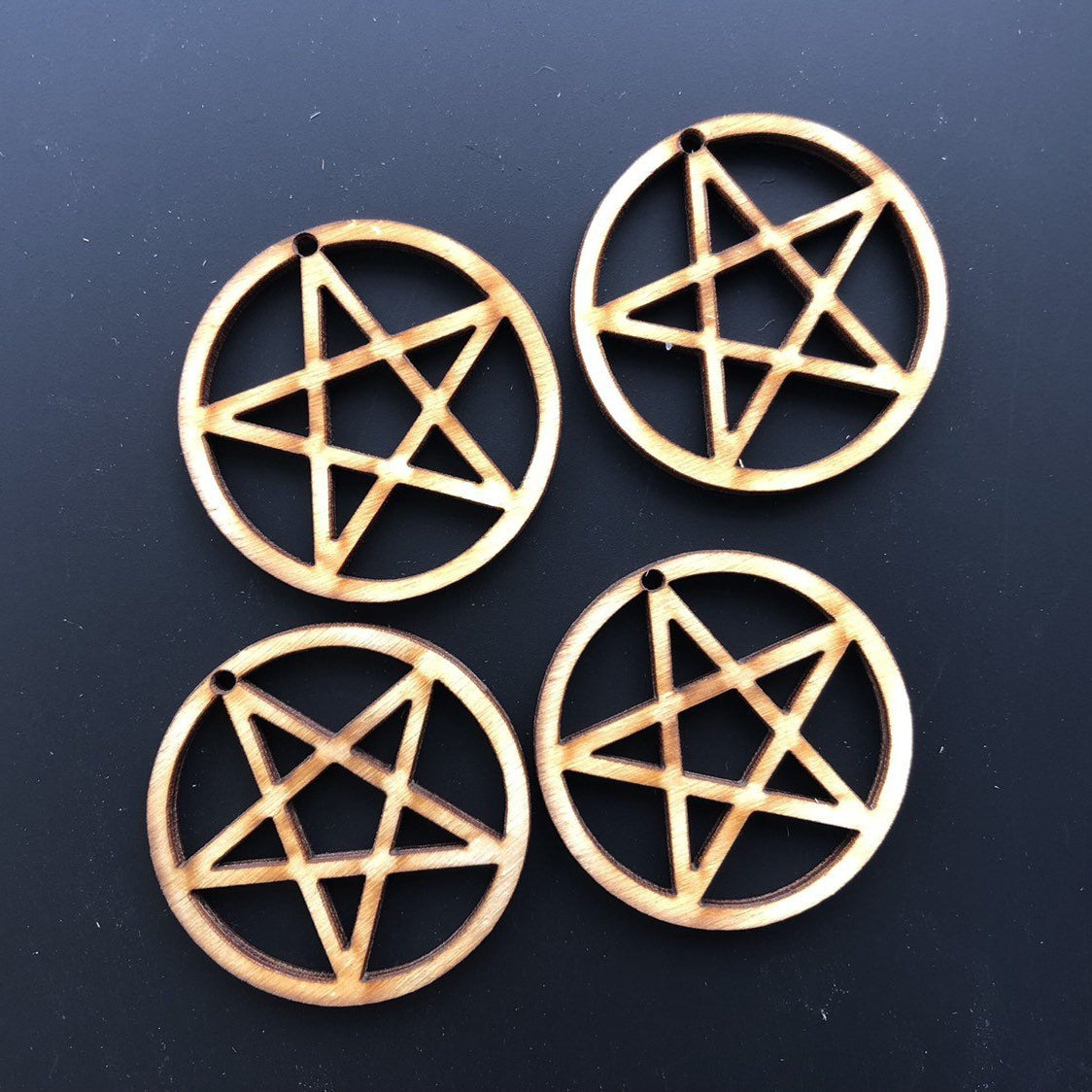 Pentagram Wooden Beads