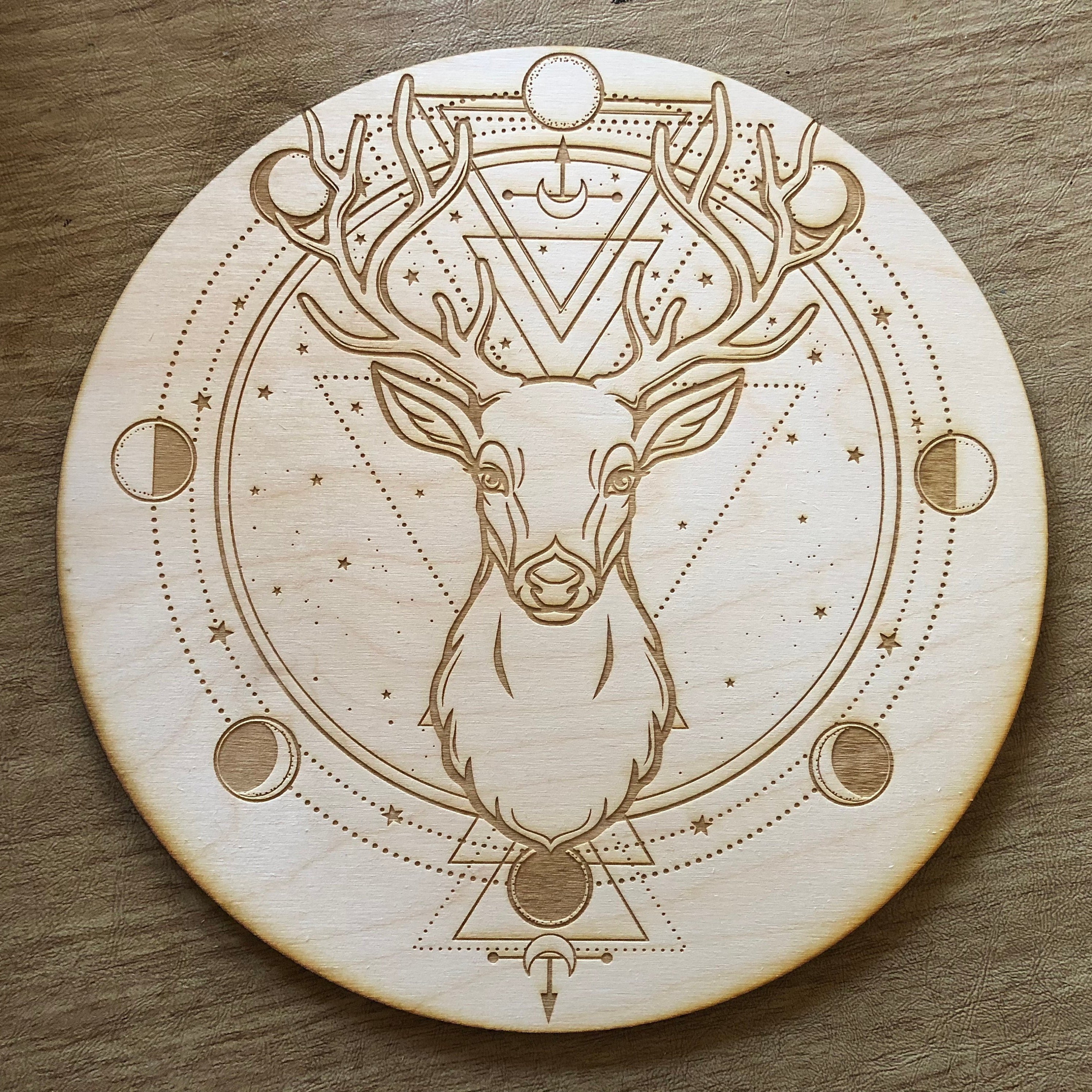 Deer Moon Phase Crystal Grid