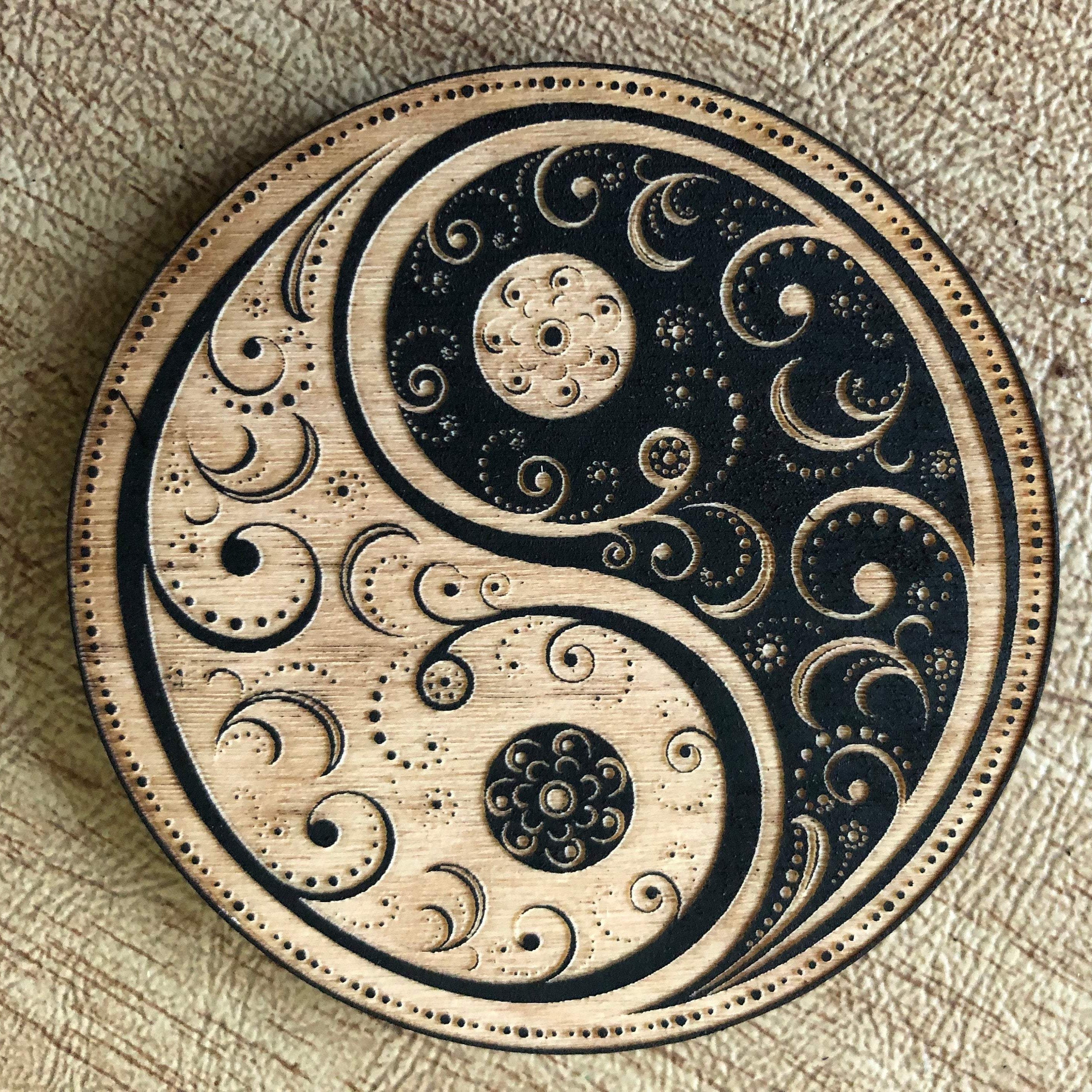 Painted Yin Yang Mandala Magnet