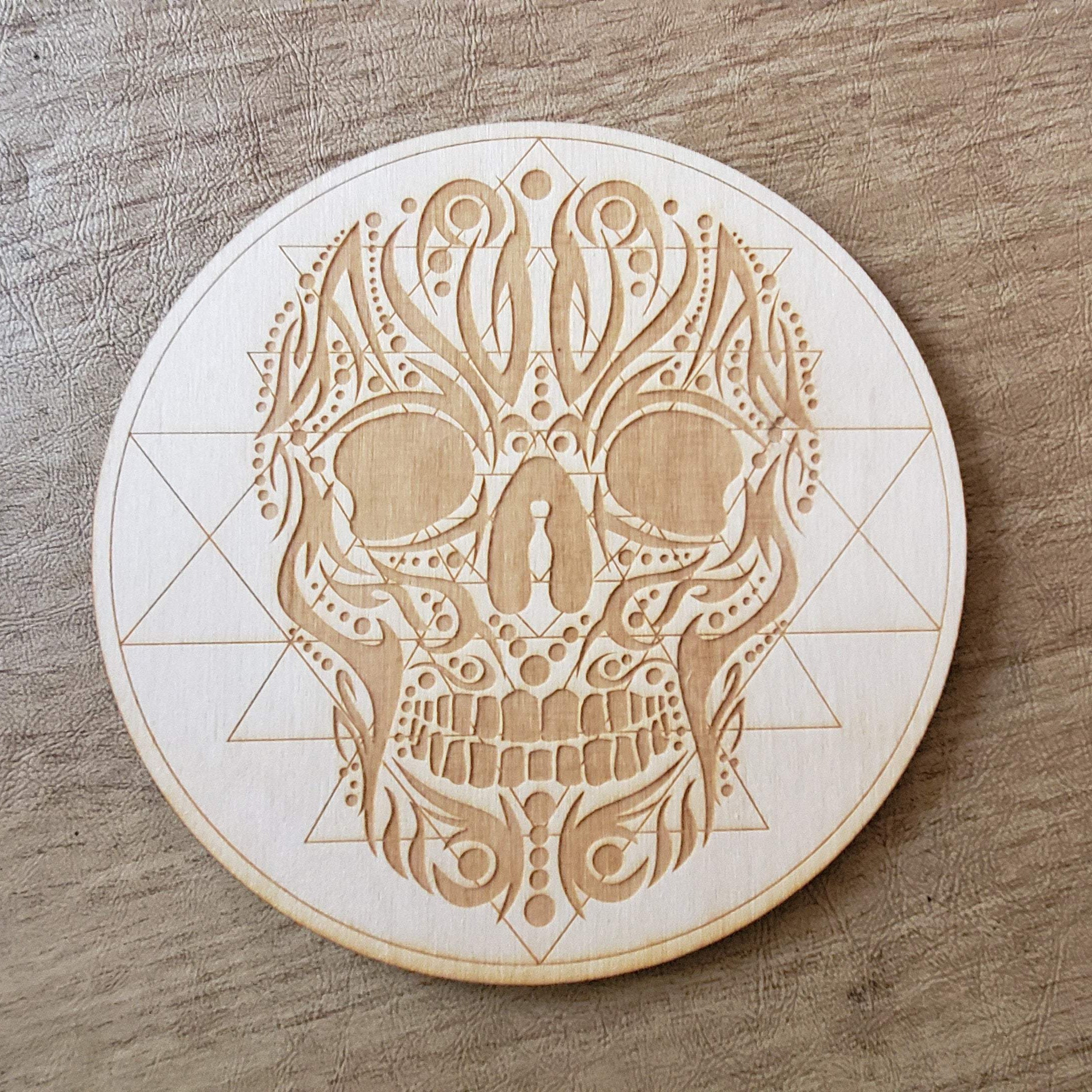 Tribal Skull Sri Yantra Crystal Grid