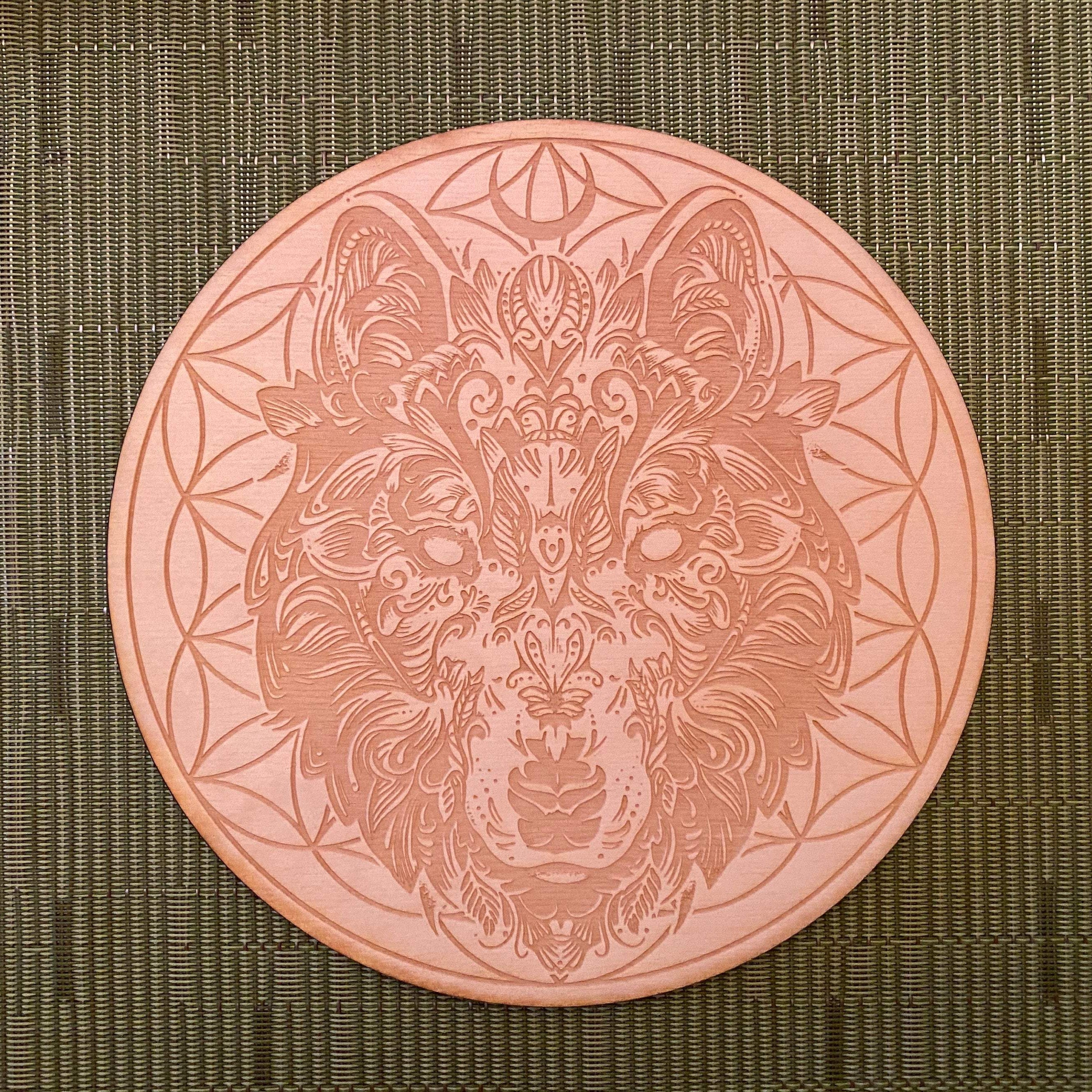 Wolf Flower of Life Crystal Grid  #2