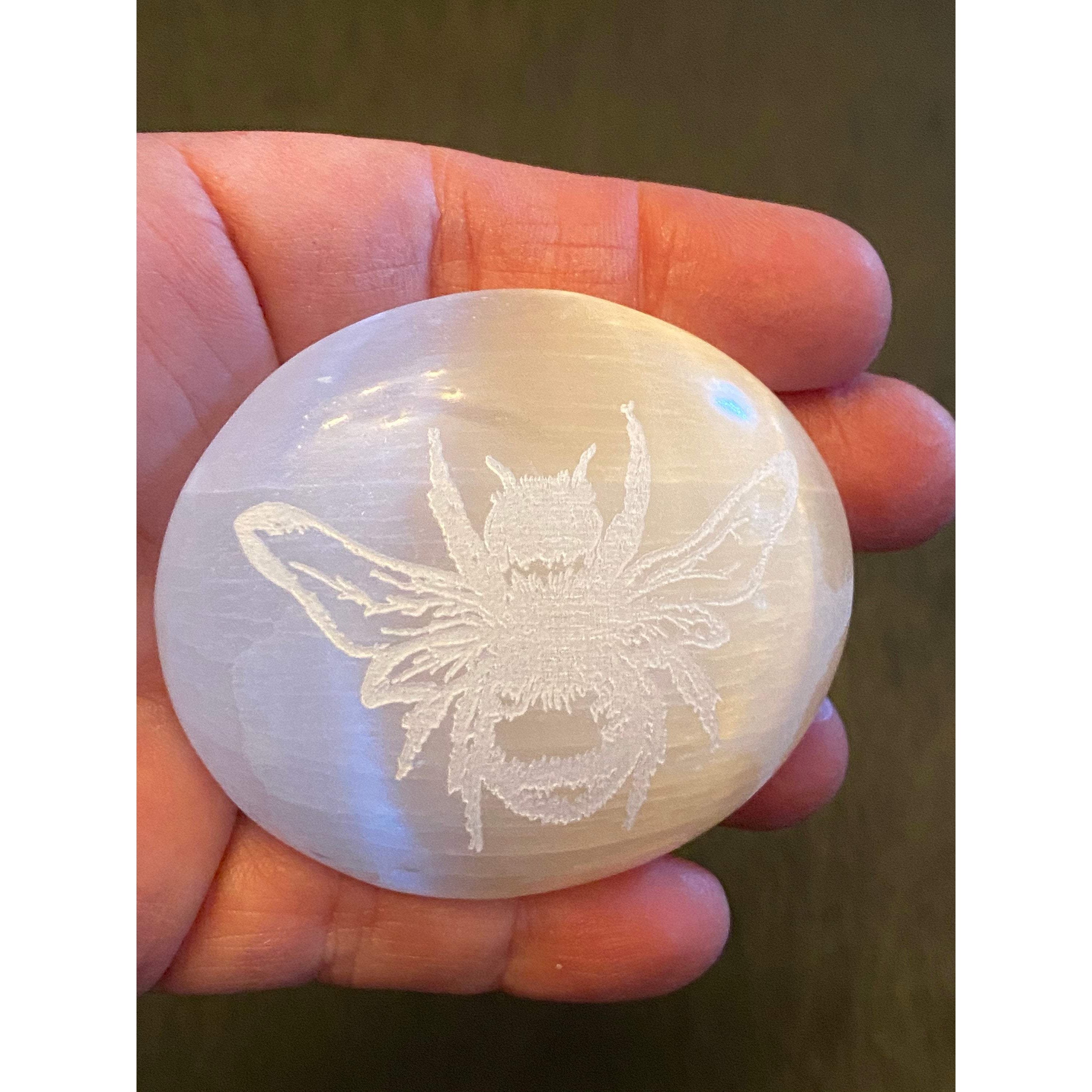 Honey Bee Selenite Palmstone