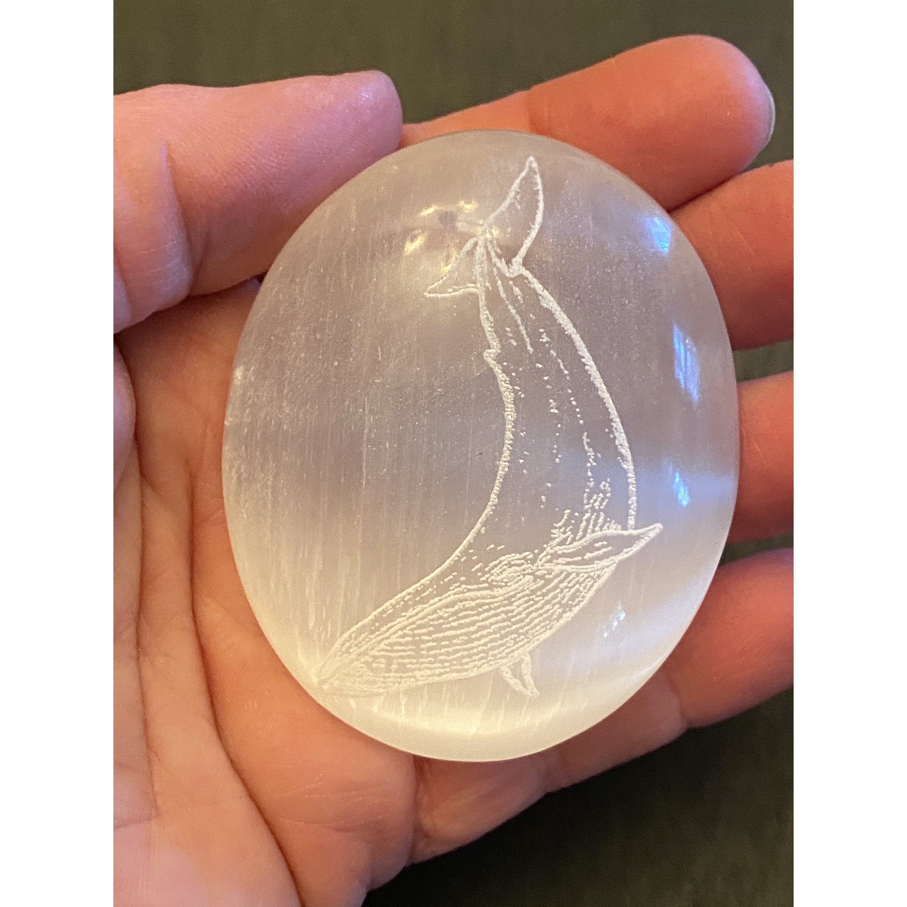 Whale Selenite Palmstone