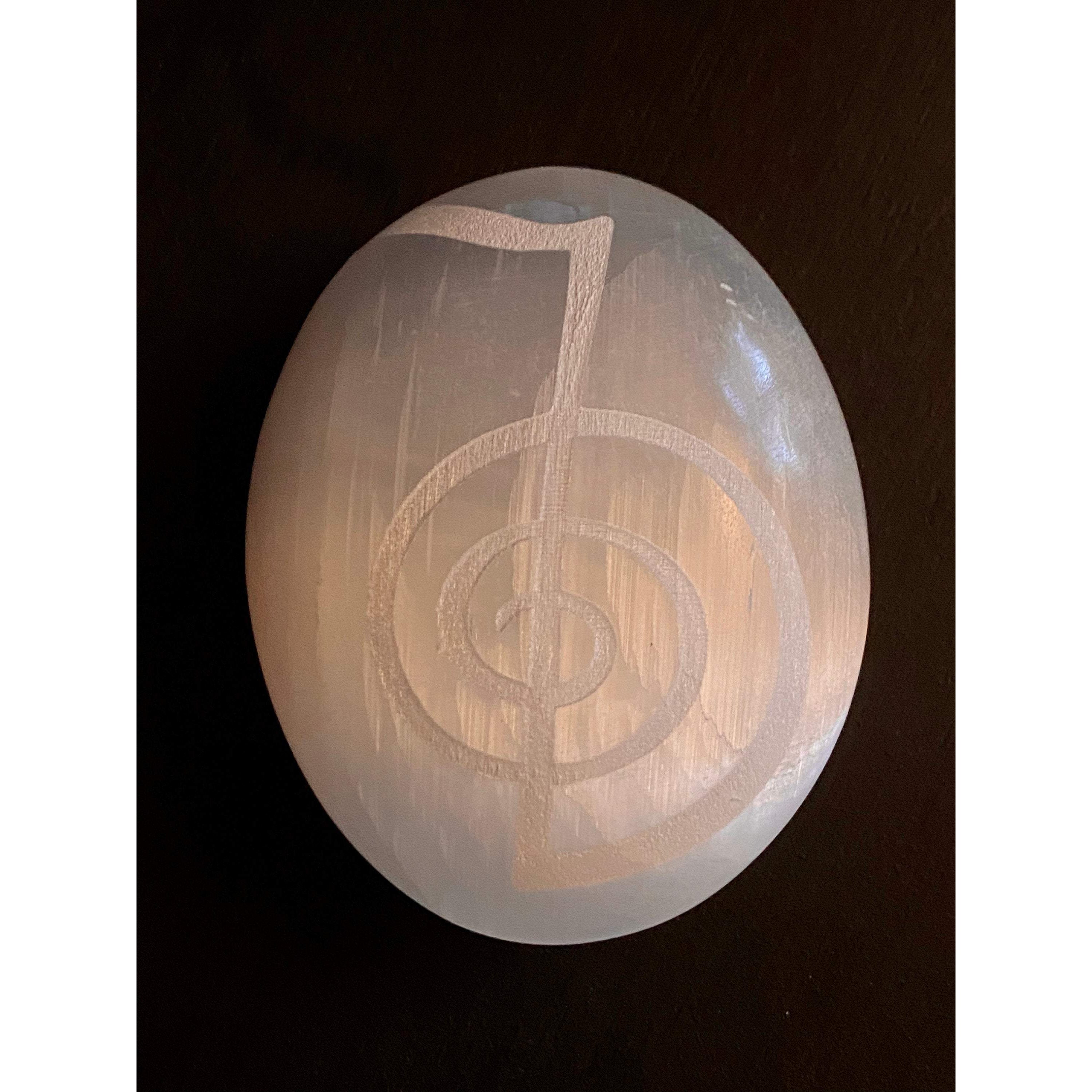Cho Ku Rei Reiki Symbol Selenite Palmstone