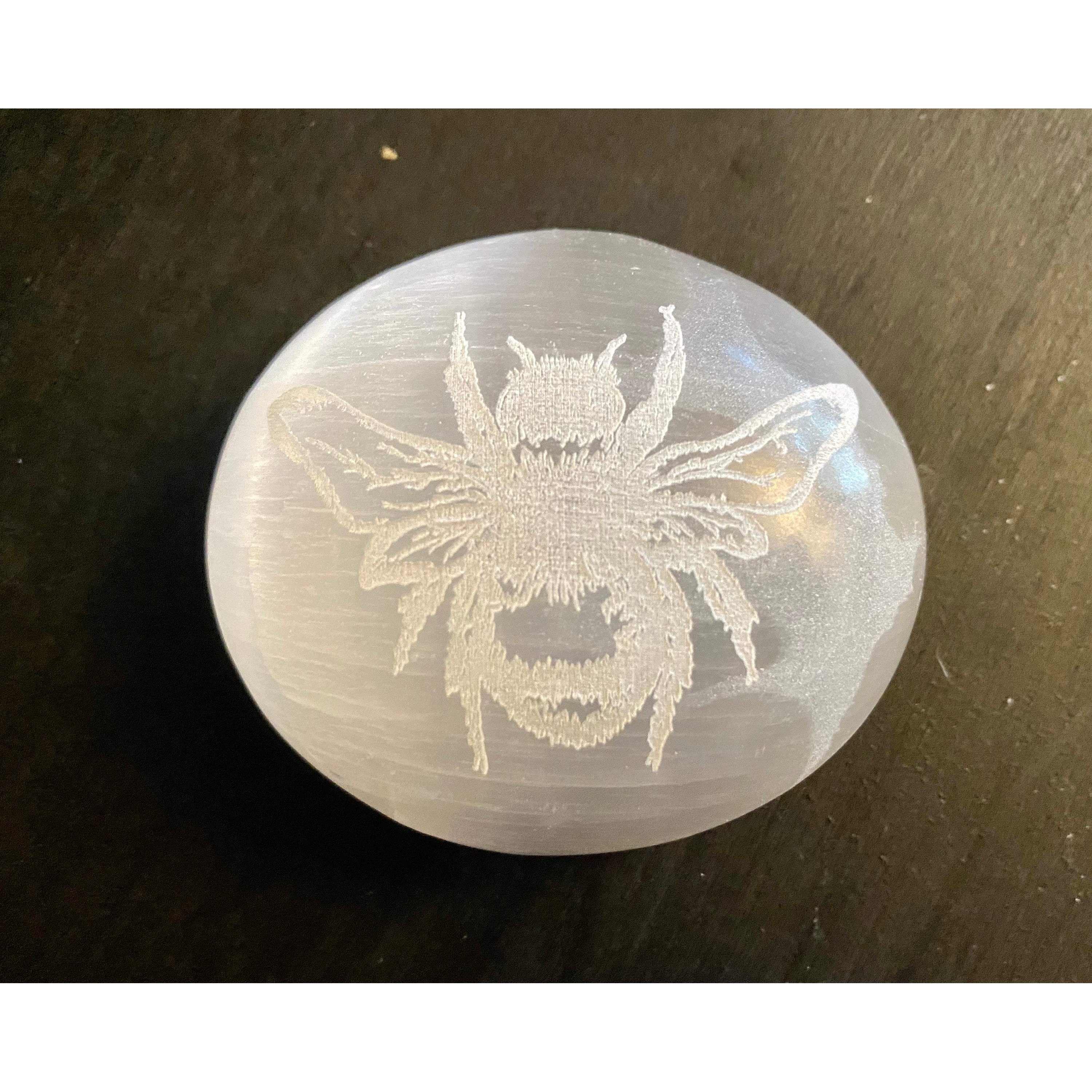 Honey Bee Selenite Palmstone