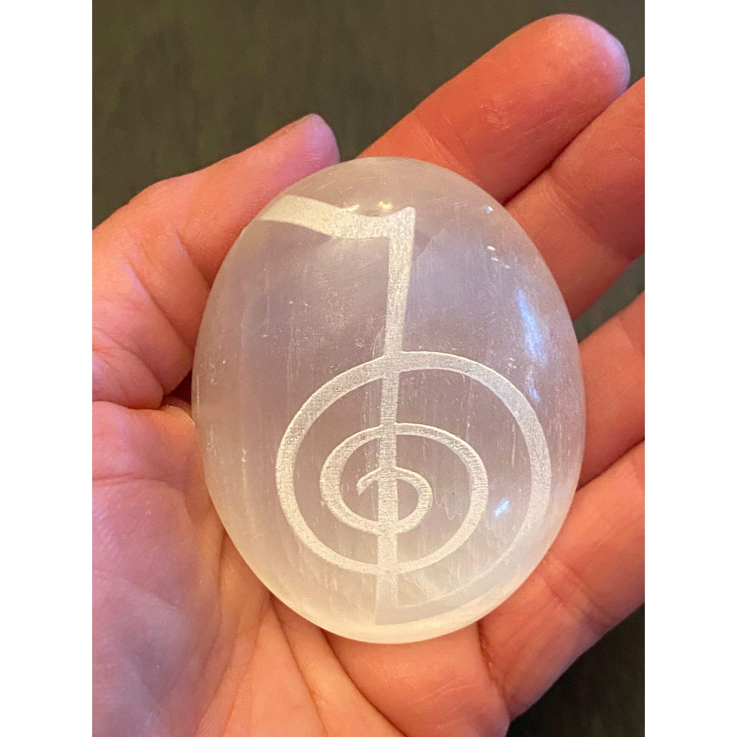 Cho Ku Rei Reiki Symbol Selenite Palmstone