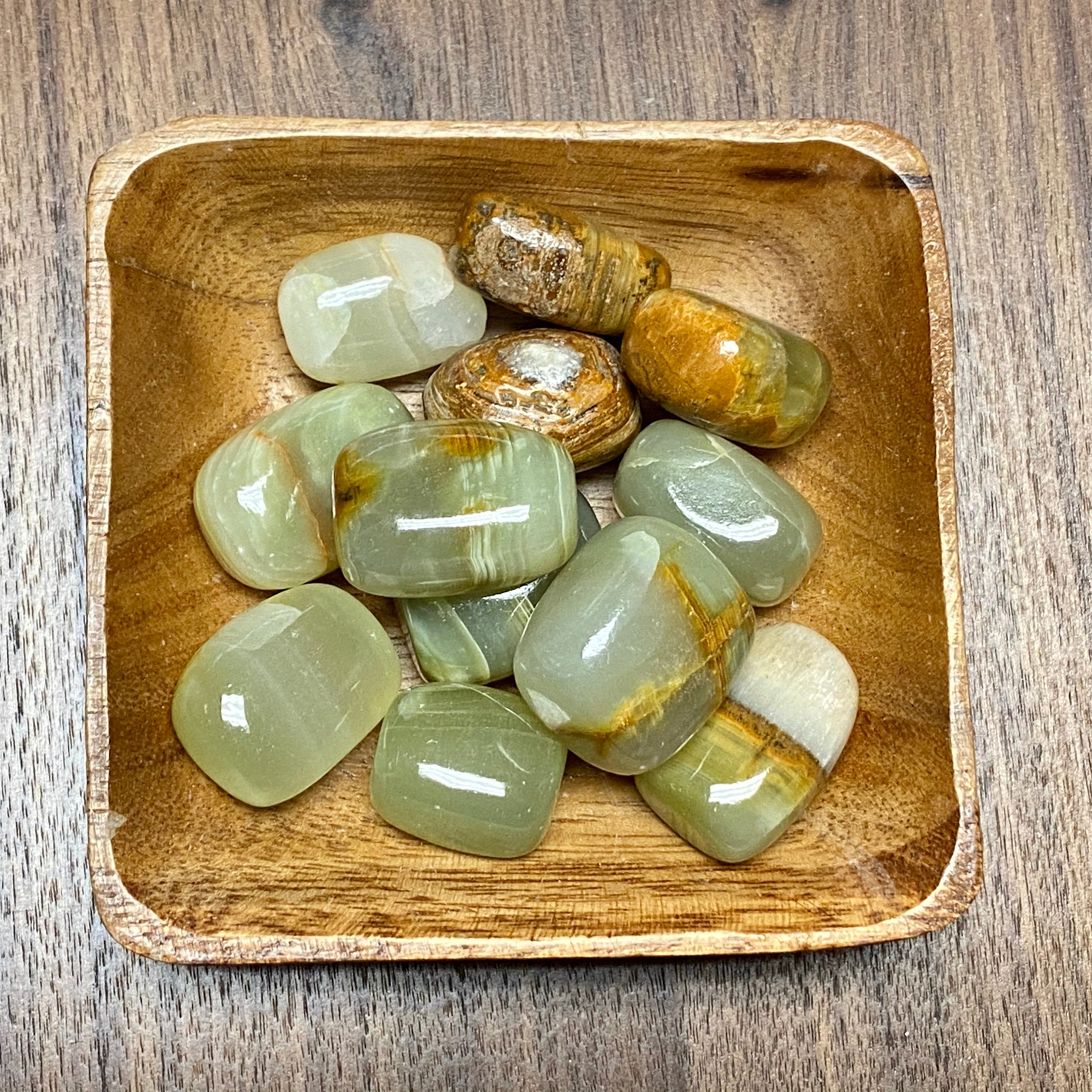 Green Calcite TUMBLED  Green Calcite
