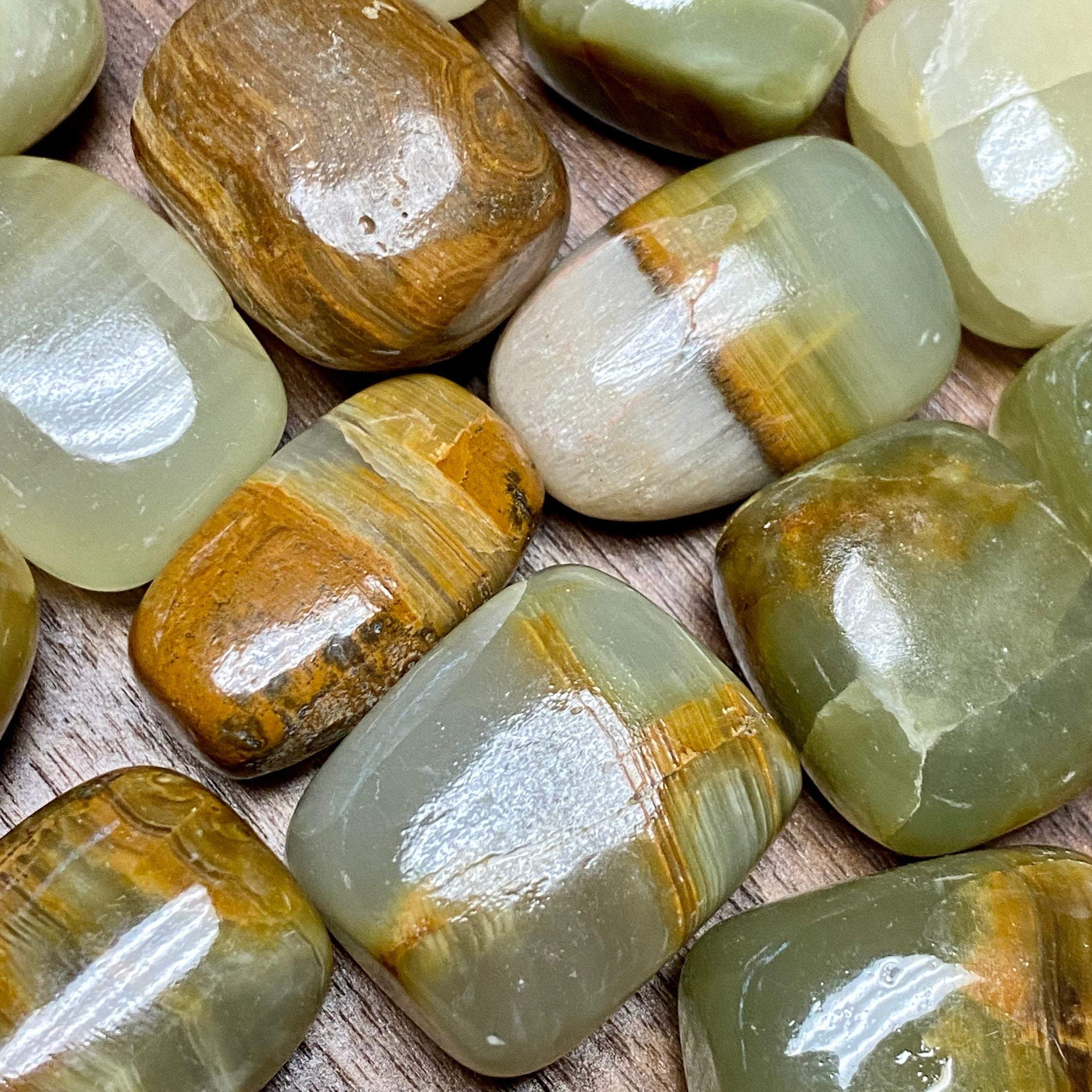 Green Calcite TUMBLED  Green Calcite
