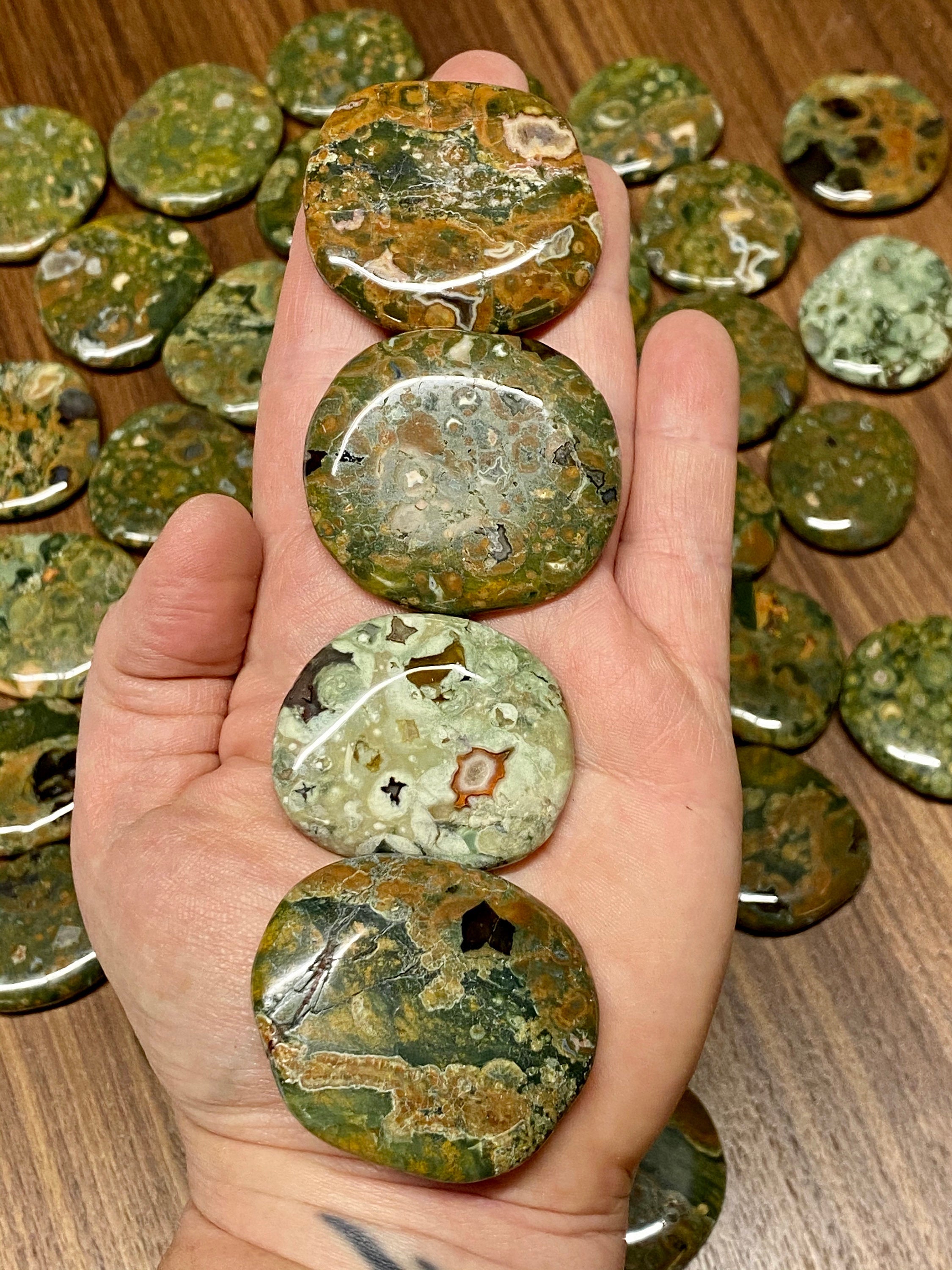 Rhyolite Rainforest Jasper  PALM STONE