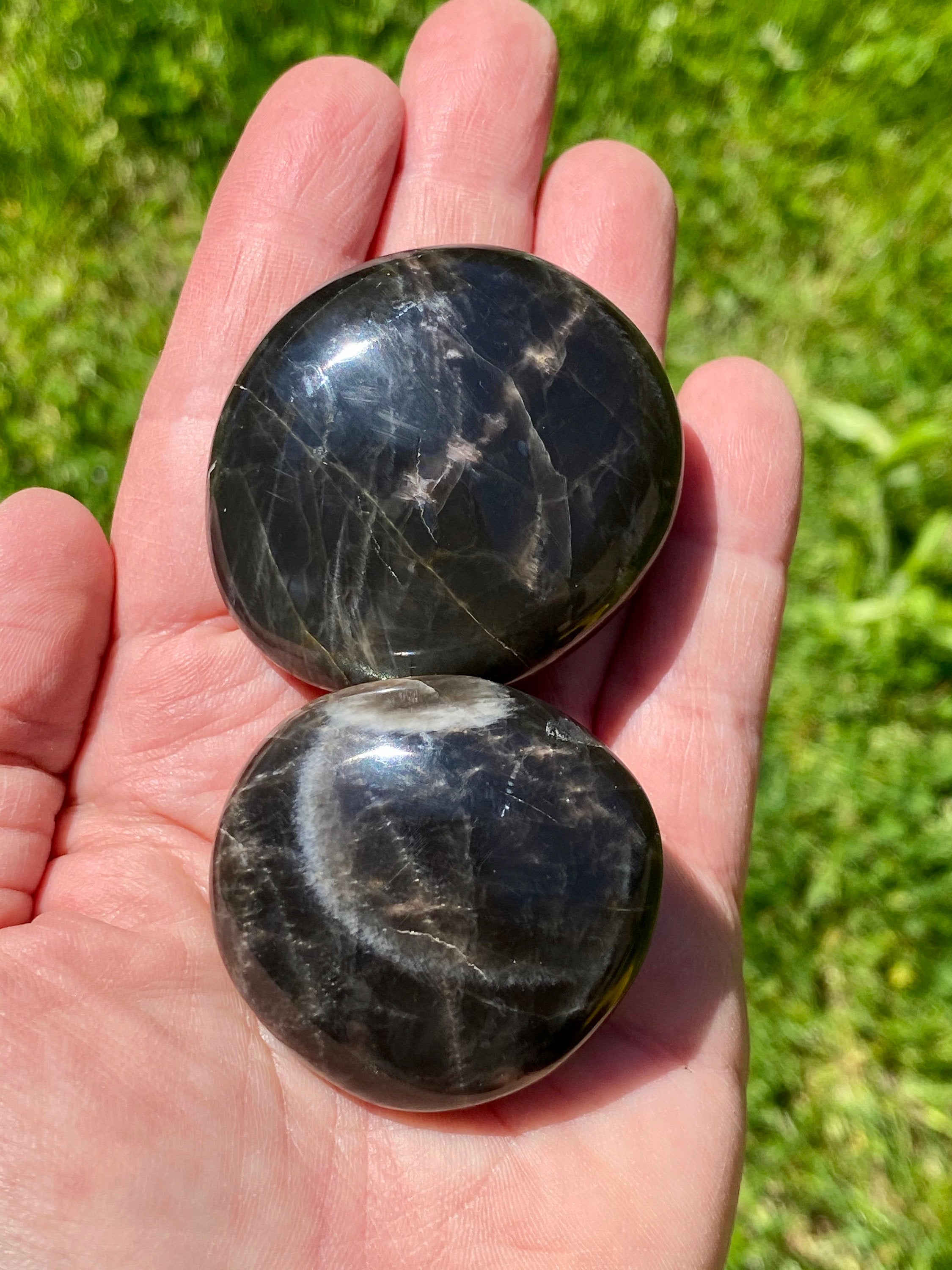 Black Moon Stone PALM STONE from Madagascar