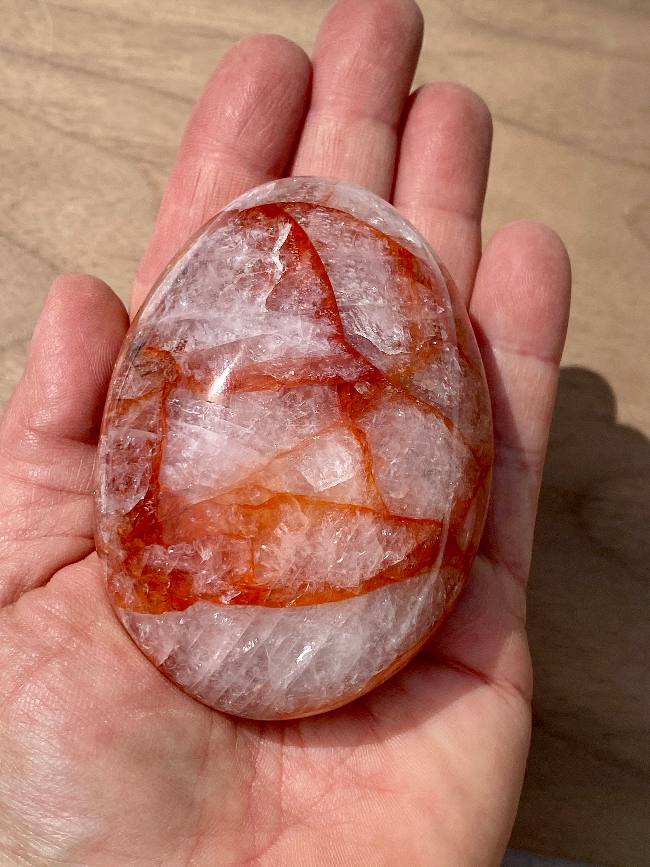 Red Hematoid Quartz PALM STONE