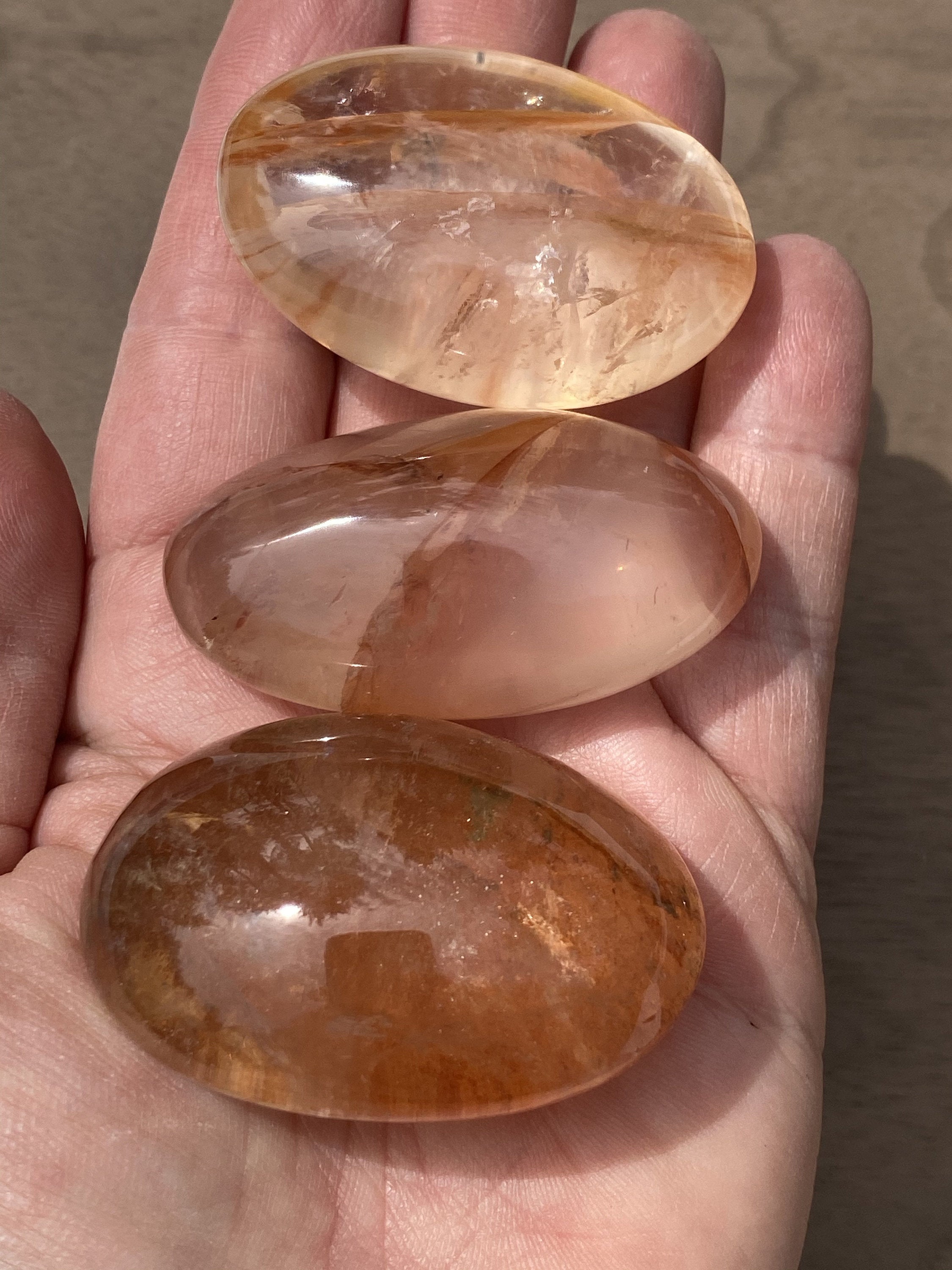 Natural Hematoid Quartz  PALM STONE