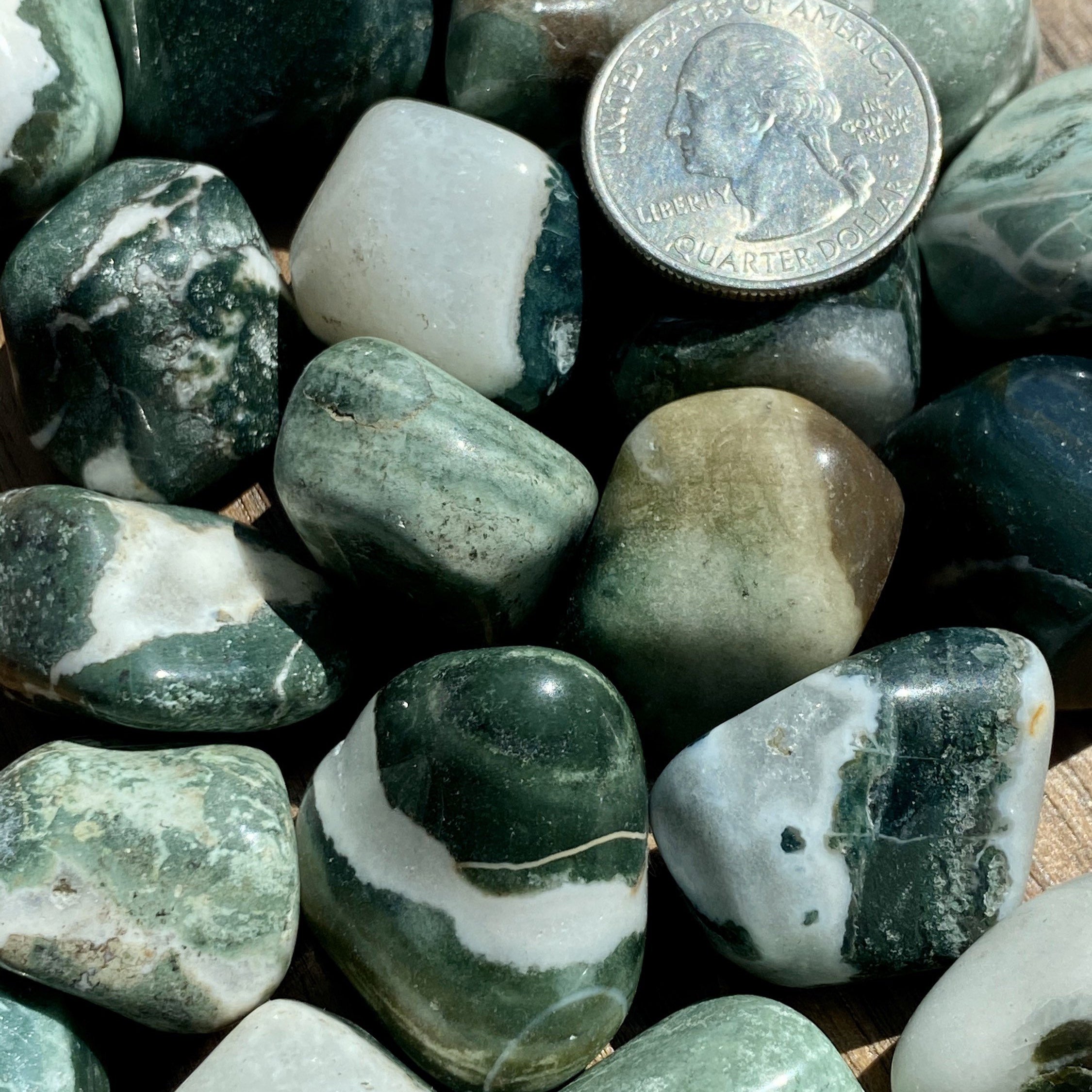 Sardonyx Green TUMBLED  Sardonyx