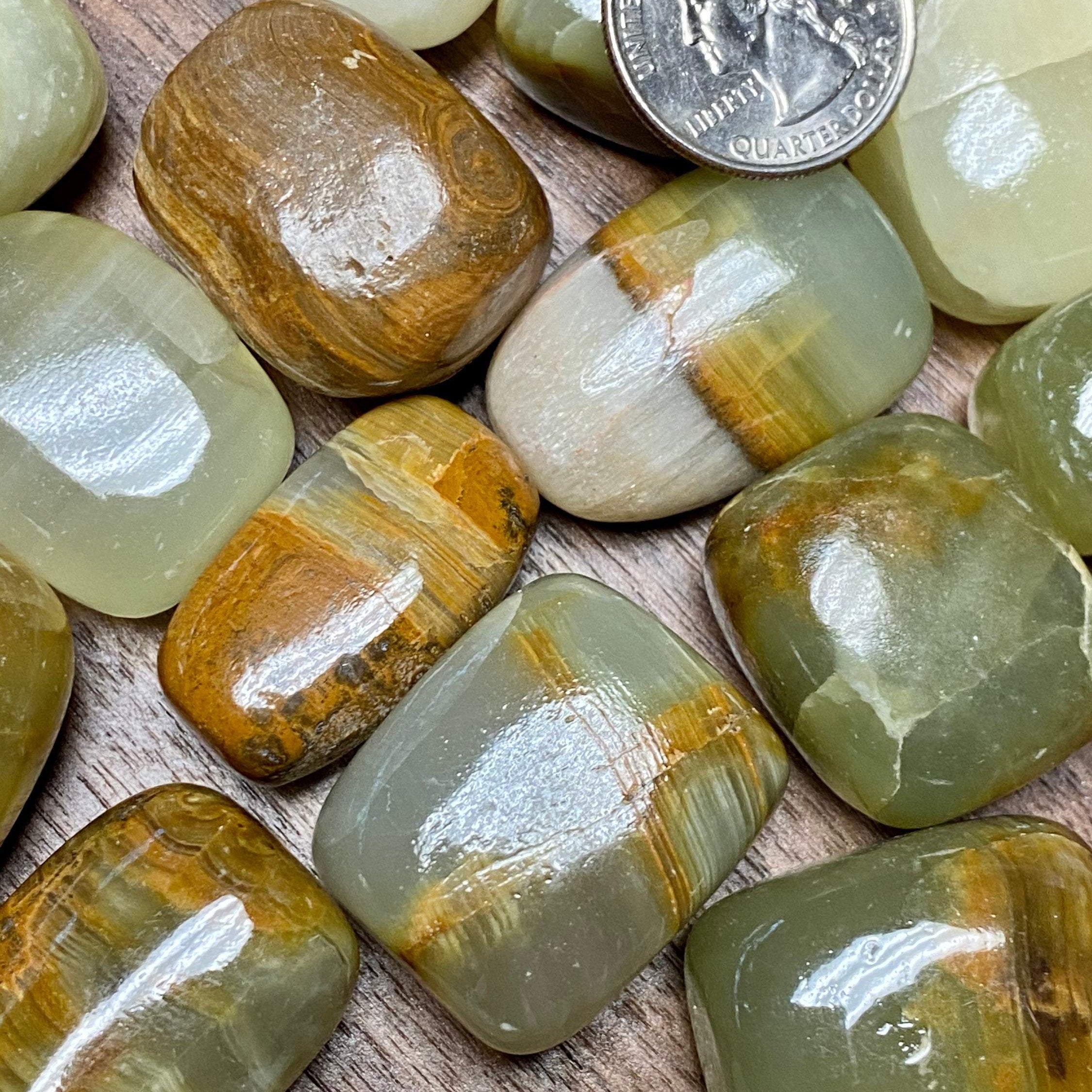 Green Calcite TUMBLED  Green Calcite