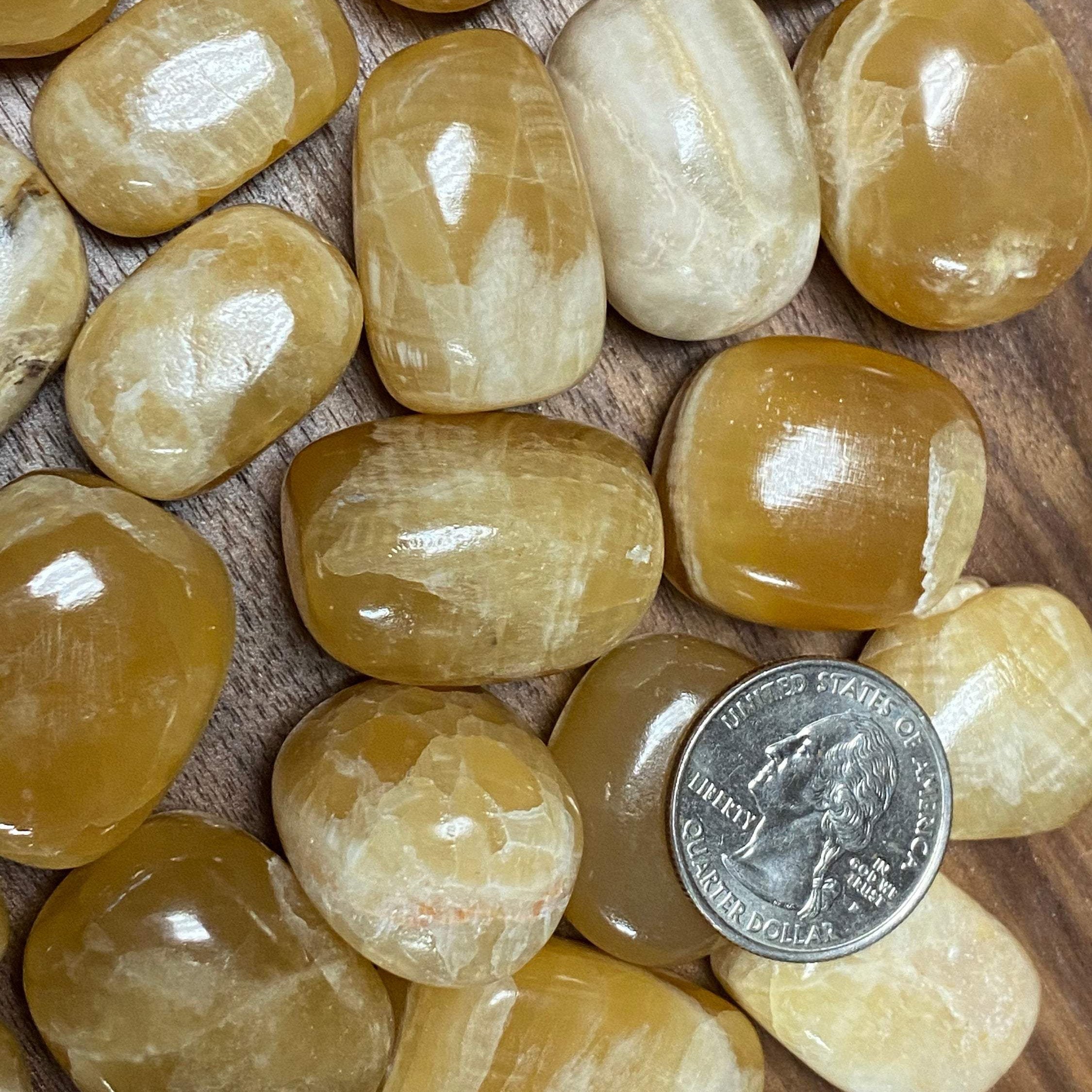 Honey Calcite TUMBLED  Honey Calcite