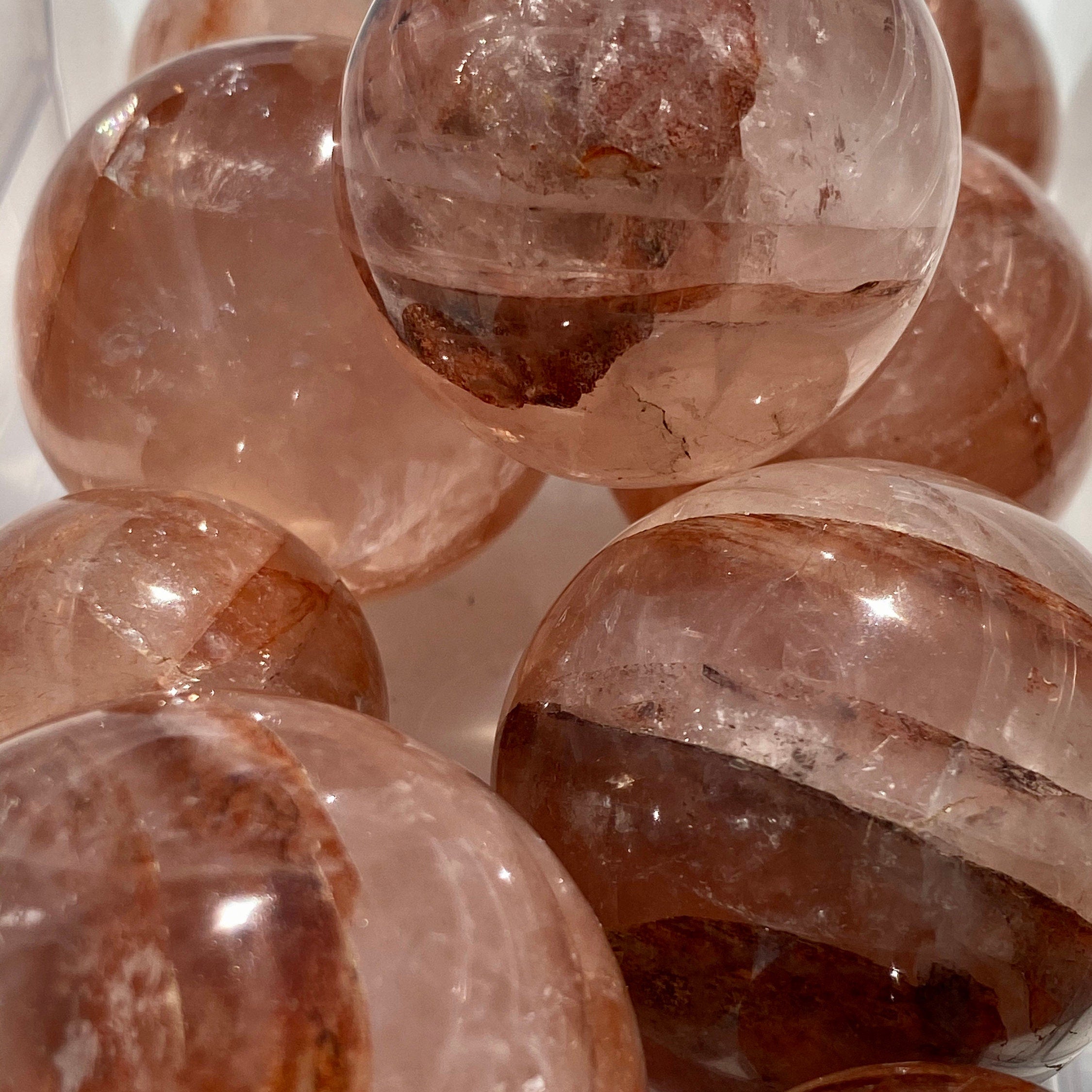 Hematoid Quartz Spheres Natural Unheated
