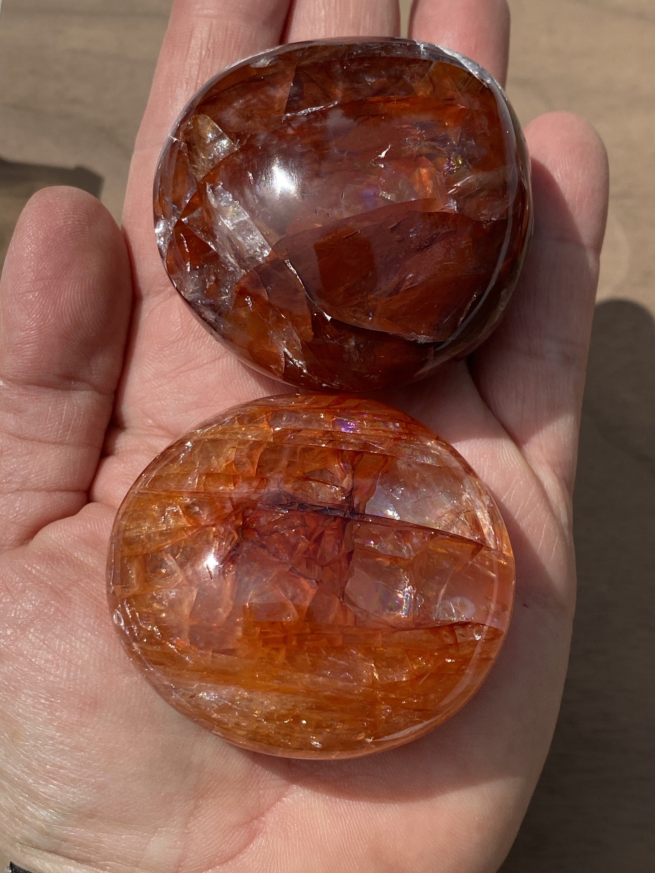 Red Hematoid Quartz PALM STONE