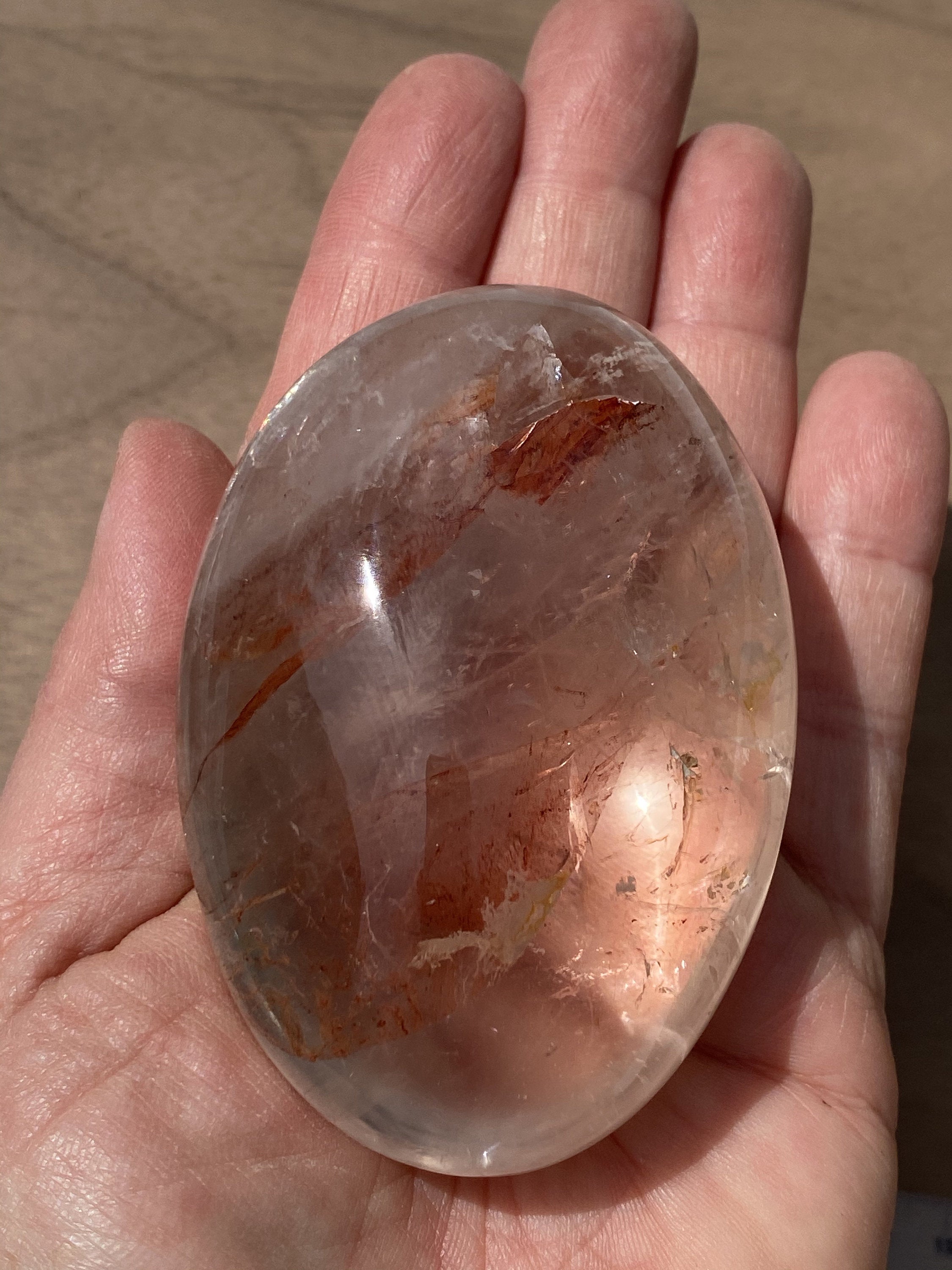 Natural Hematoid Quartz  PALM STONE