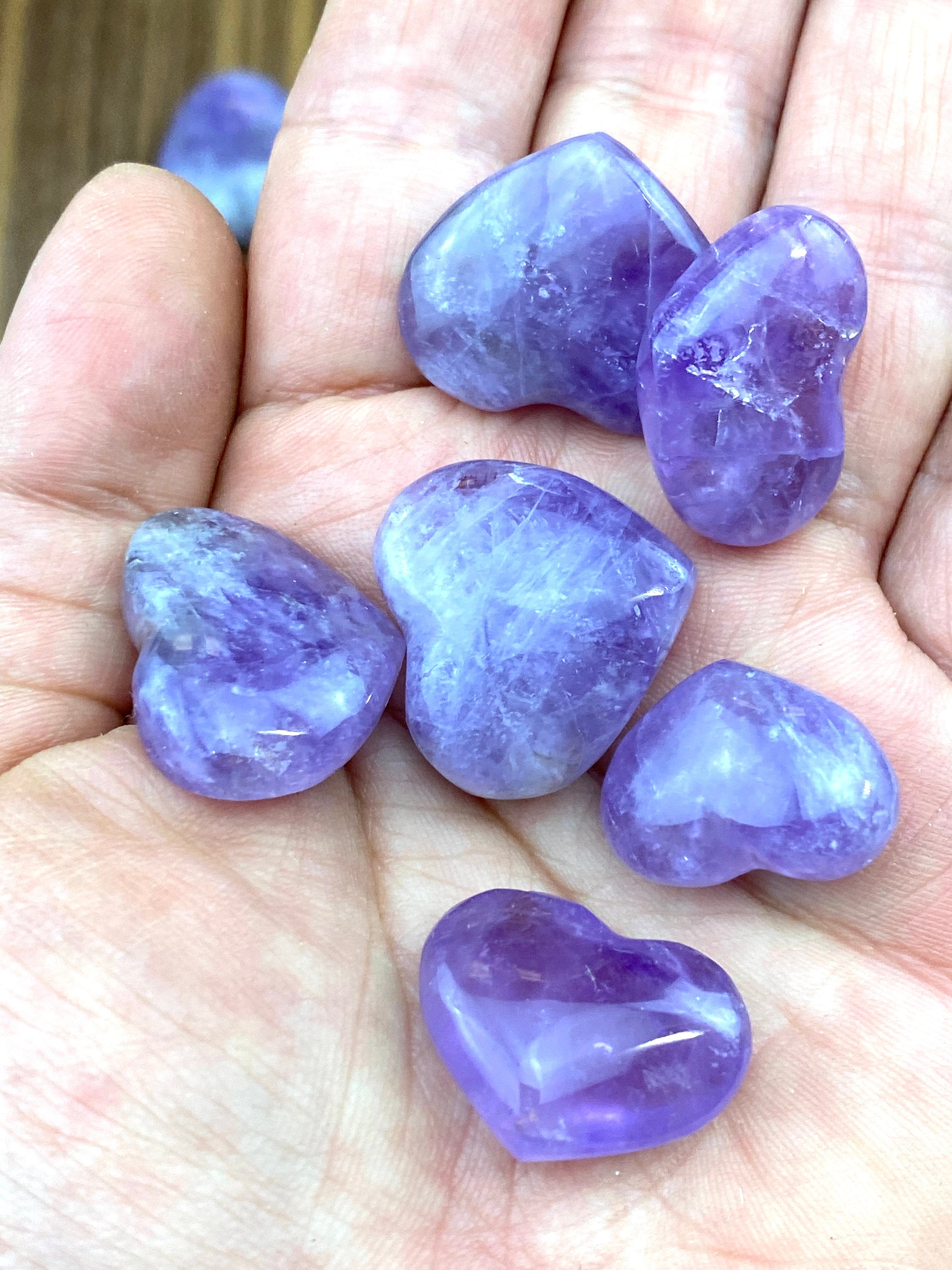 Amethyst HEART SMALL - Amethyst Hearts - Third Eye Stone - Third Eye Crystal - Healing Crystals and Stones