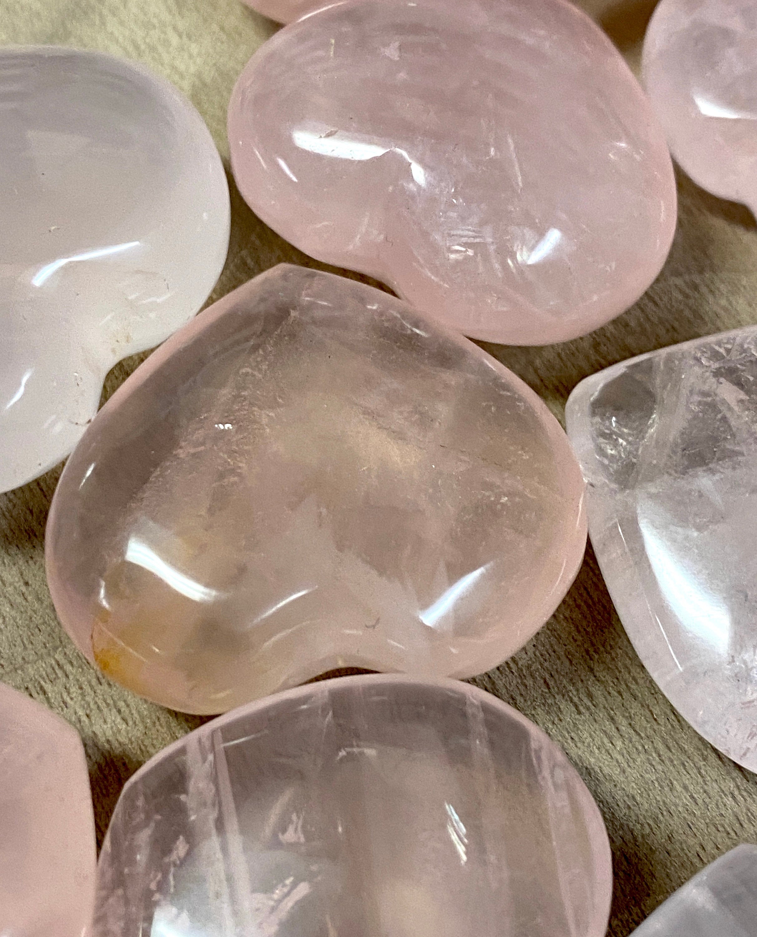 Grade A++ Rose Quartz HEARTS  from Madagascar