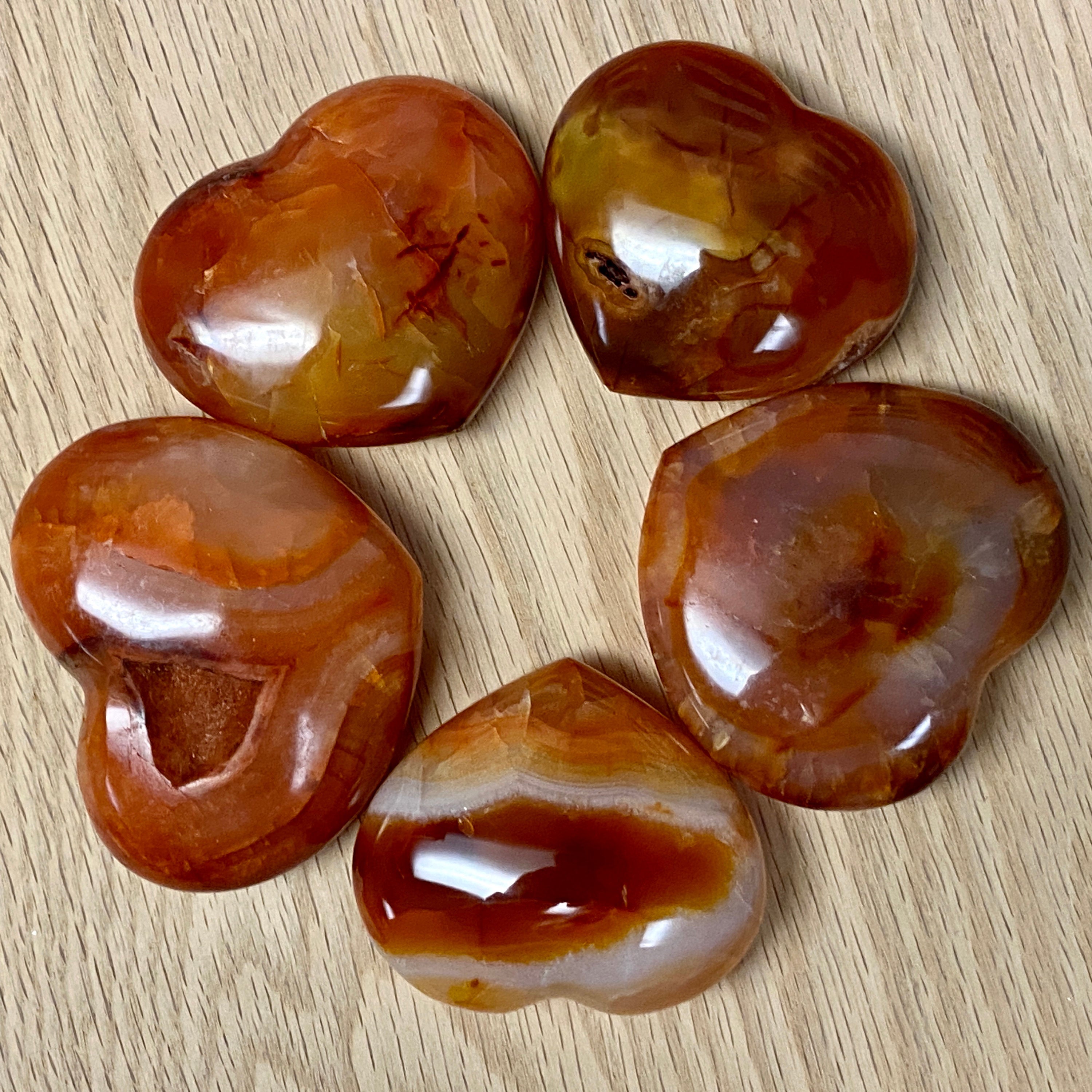 Carnelian Hearts from Madagascar