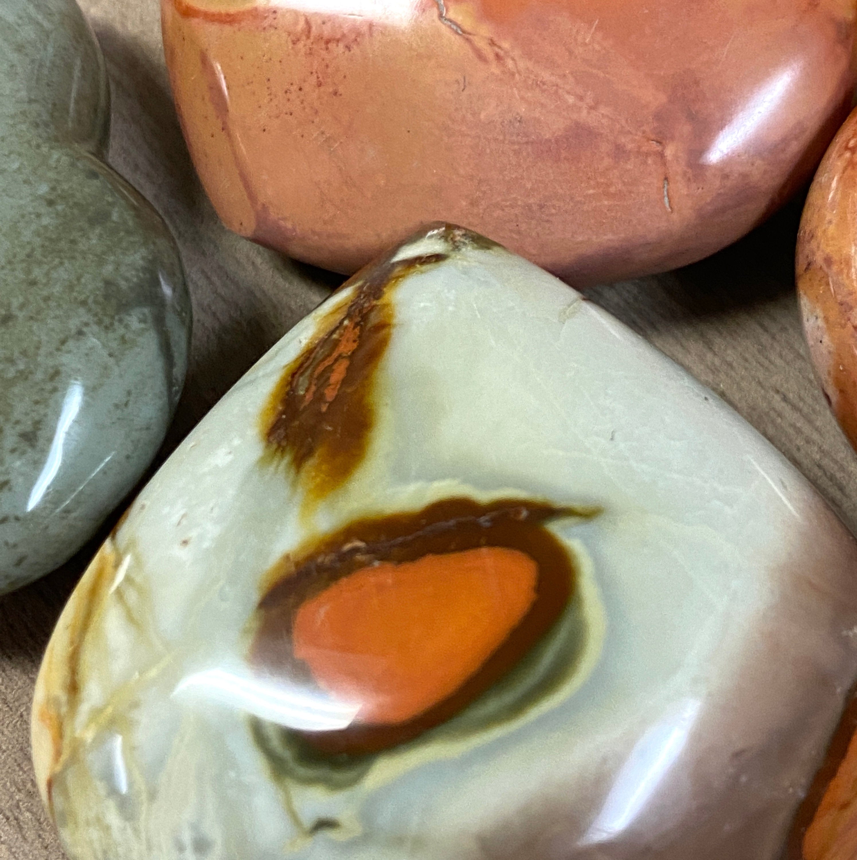 Polychrome Jasper HEARTS 3 to 4  Centimeters - Desert Jasper - Fortune Crystal - Fortune Stone - Healing Crystals and Stones