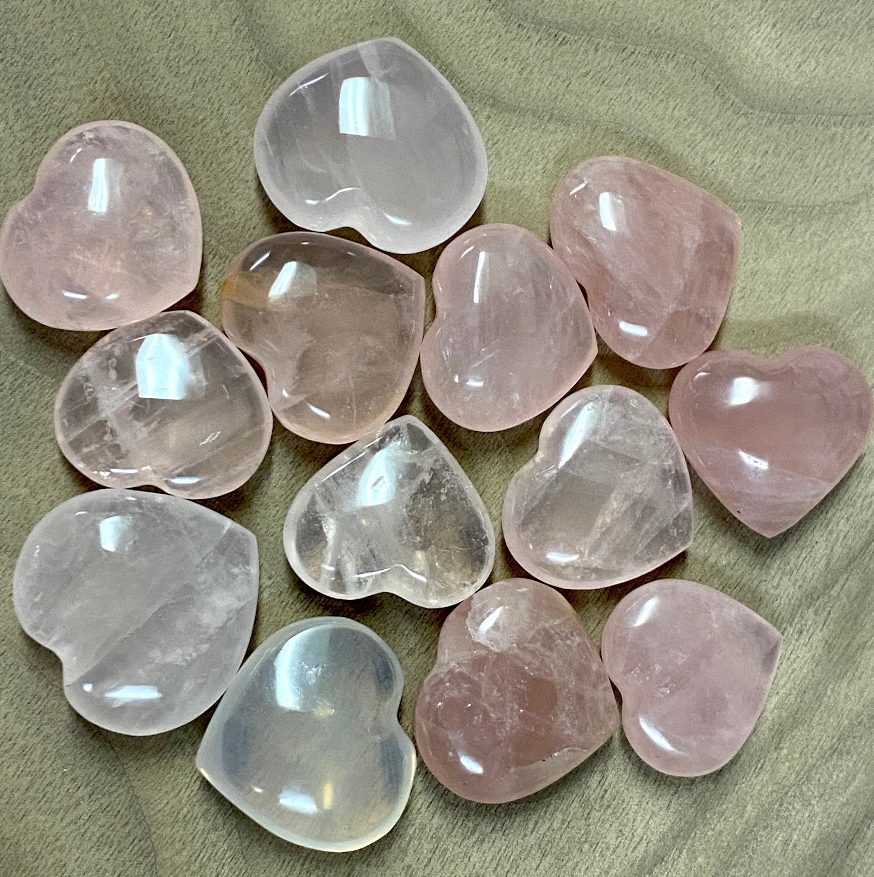 Grade A++ Rose Quartz HEARTS  from Madagascar