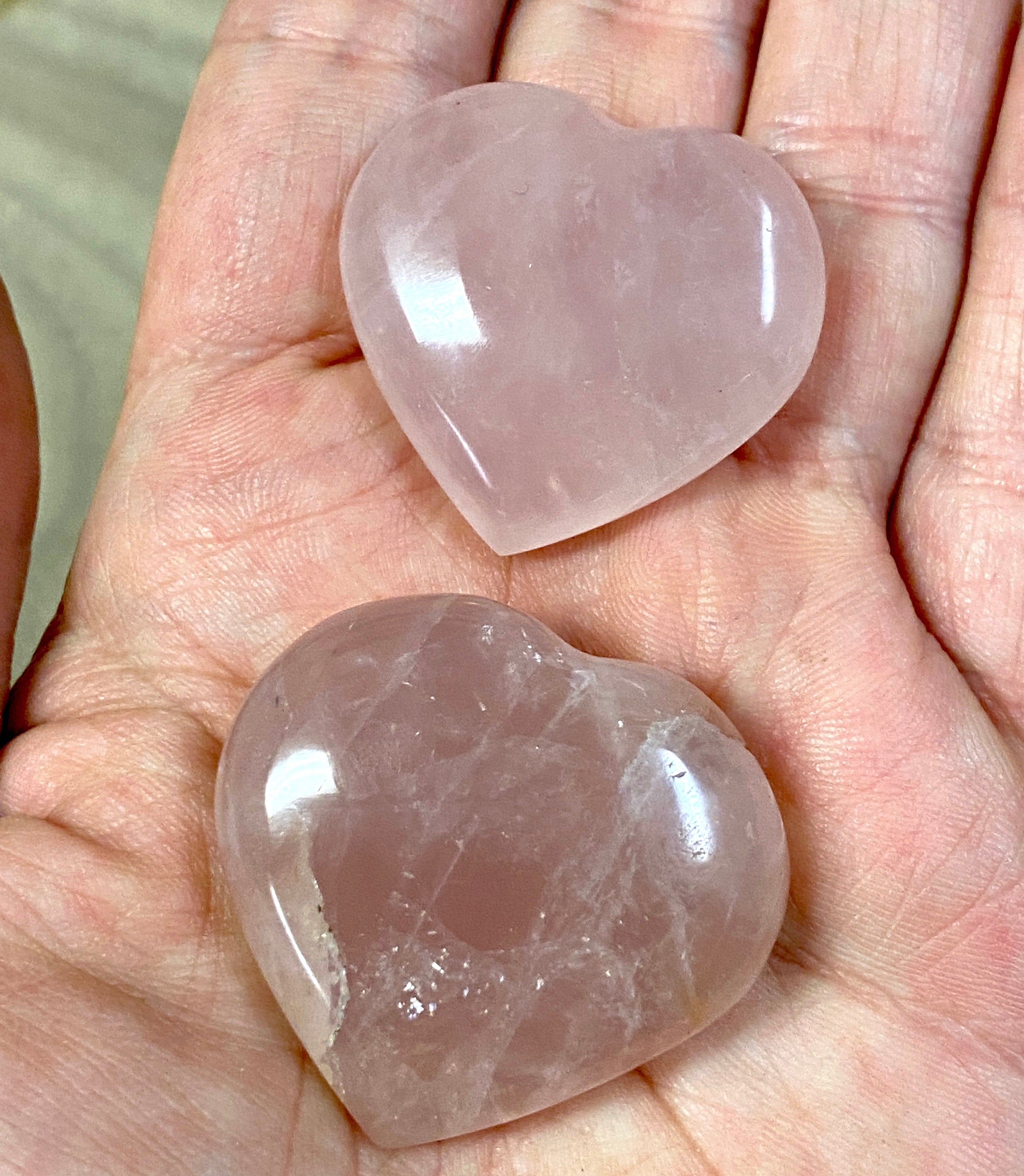 Grade A++ Rose Quartz HEARTS  from Madagascar