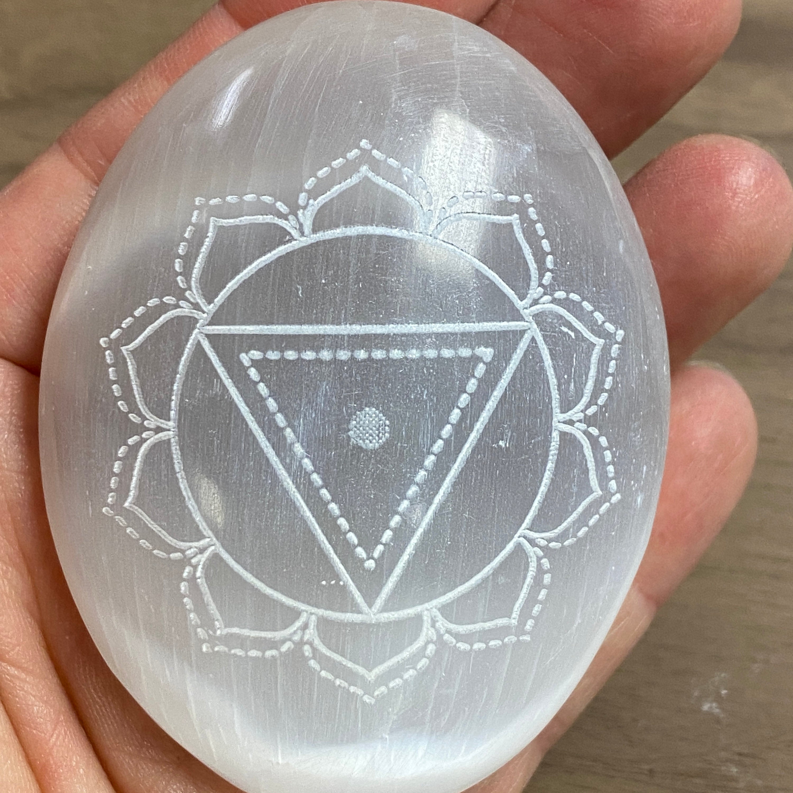 Chakra Selenite Palmstones