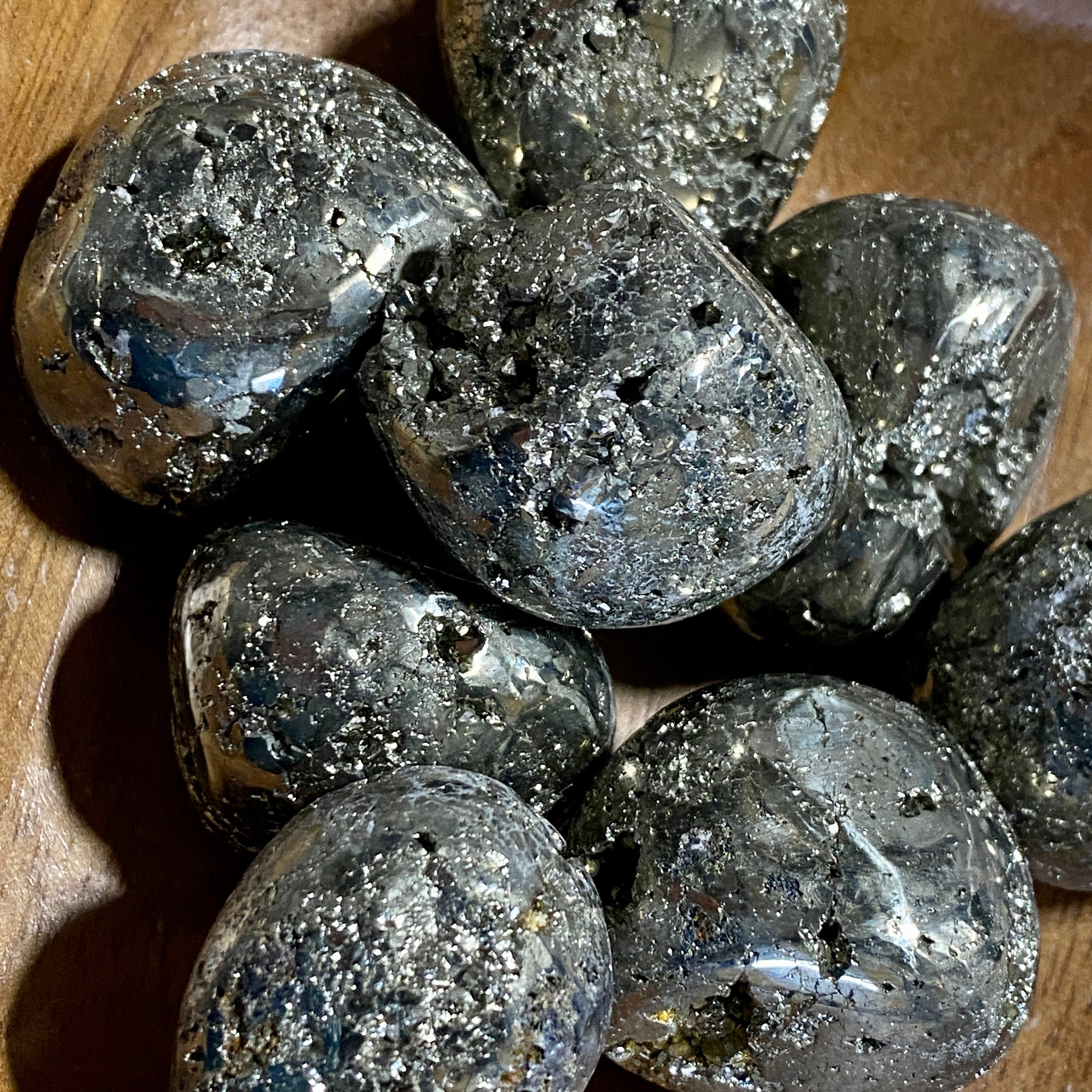 Pyrite TUMBLED Large - Root Chakra - Reiki - Energy Healing - Base Chakra - Tumbled Pyrite - Fools Gold