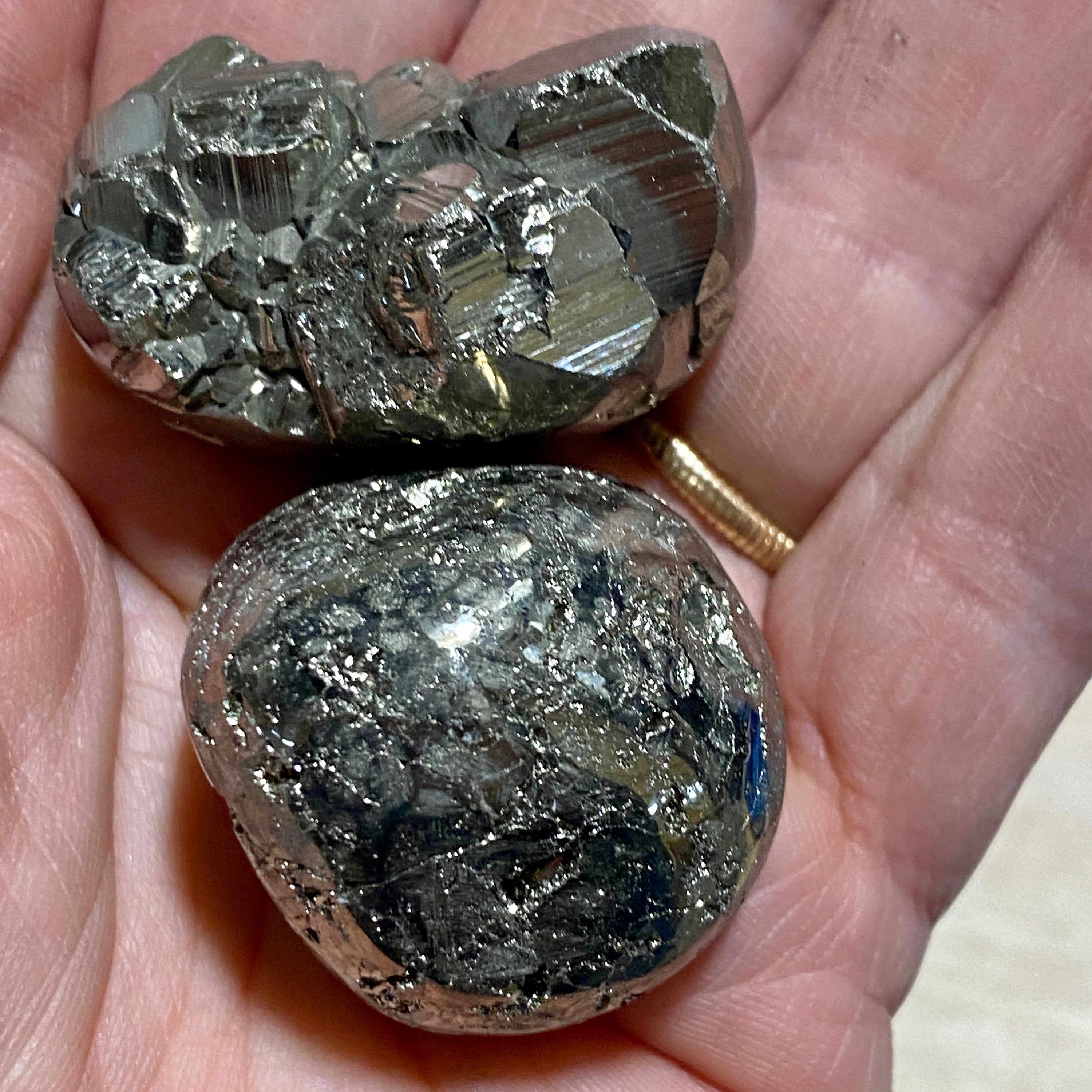 Pyrite TUMBLED Large - Root Chakra - Reiki - Energy Healing - Base Chakra - Tumbled Pyrite - Fools Gold
