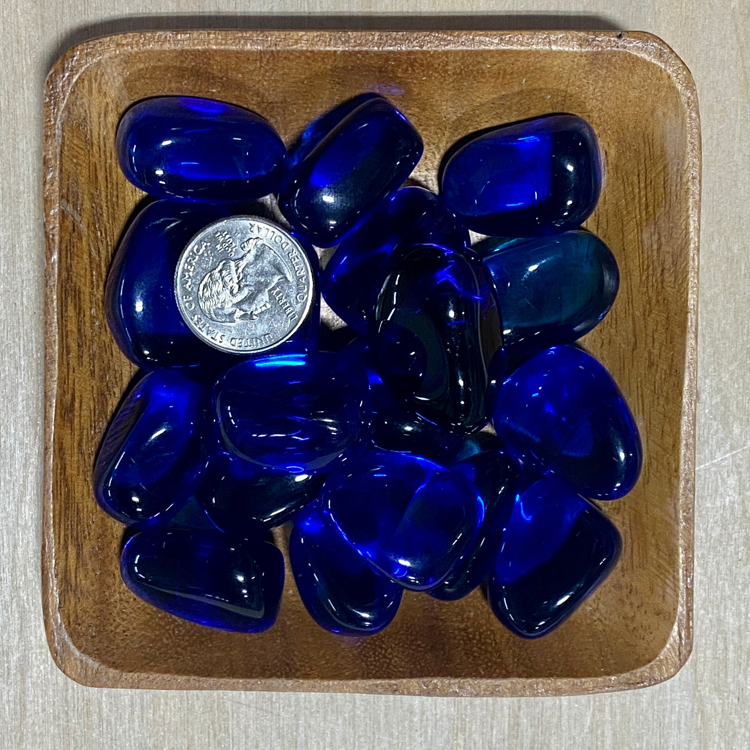 Indigo Obsidian  GLASS MANMADE TUMBLED Indigo Obsidian