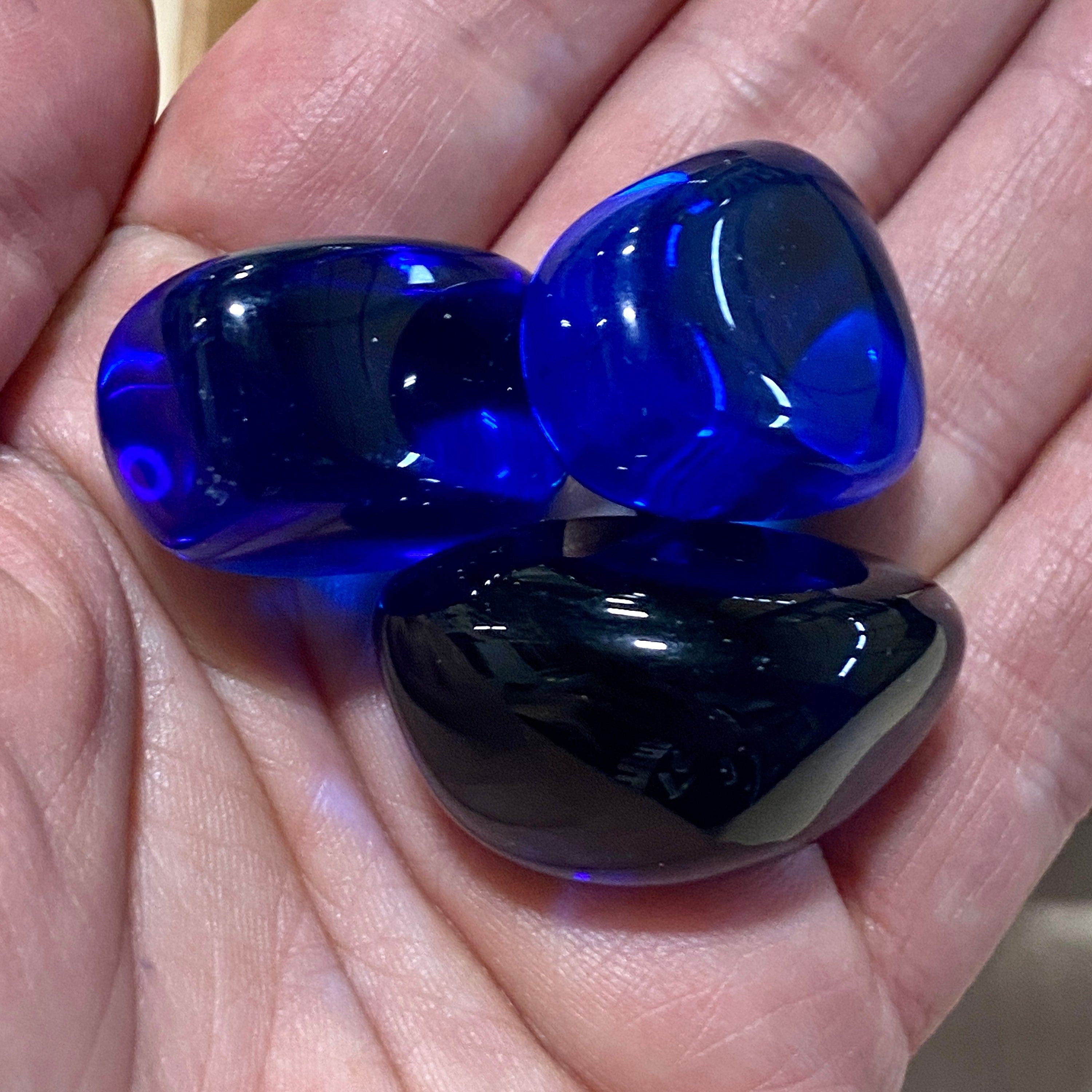 Indigo Obsidian  GLASS MANMADE TUMBLED Indigo Obsidian