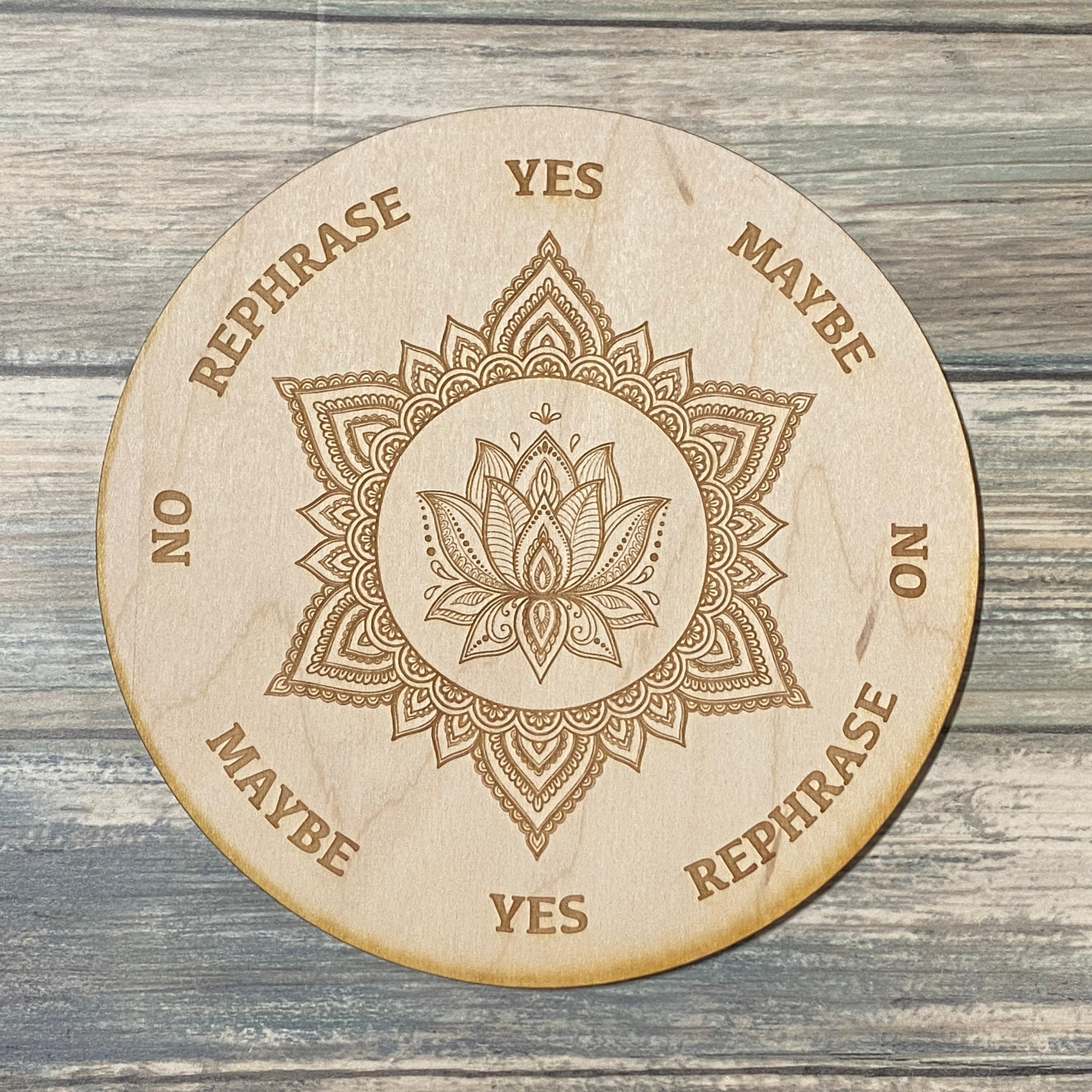 Lotus Mandala Pendulum Board - Lotus Mandala Divination Board - Altar Decoration