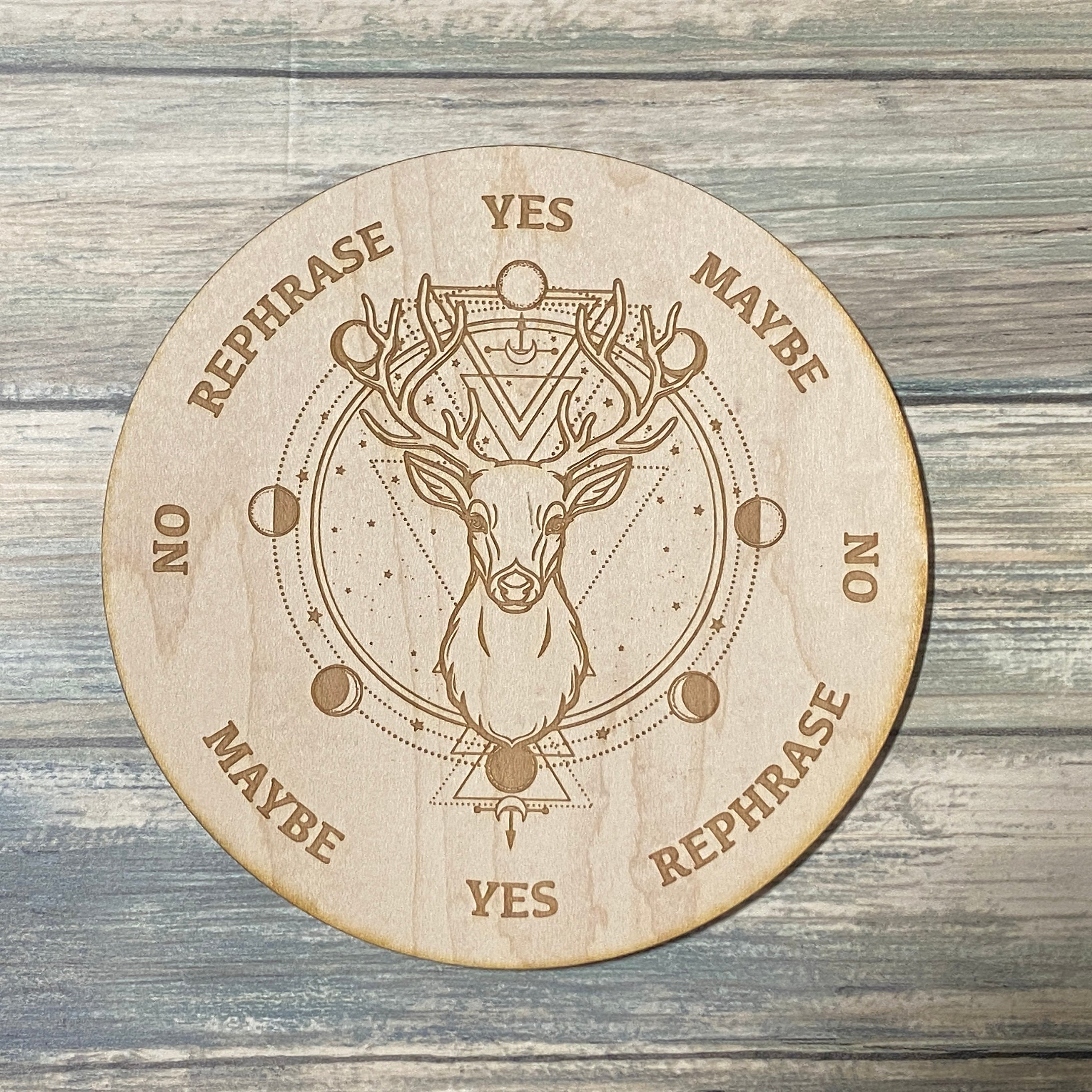 Deer Pendulum Board - Deer Moon Divination Board - Altar Decoration