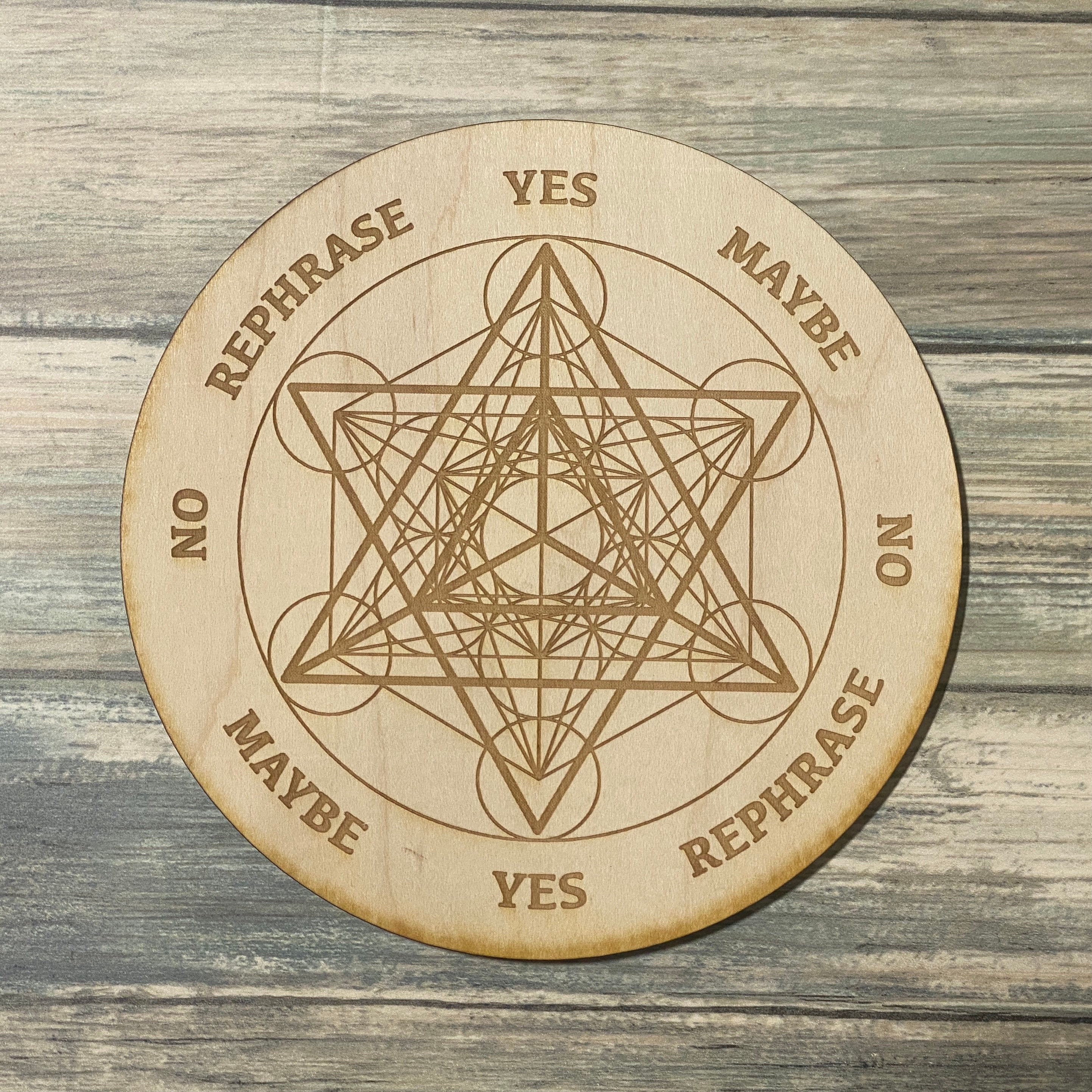 Merkaba Metatron&#39;s Cube Pendulum Board - Merkaba Divination Board - Altar Decoration - Sacred Geometry