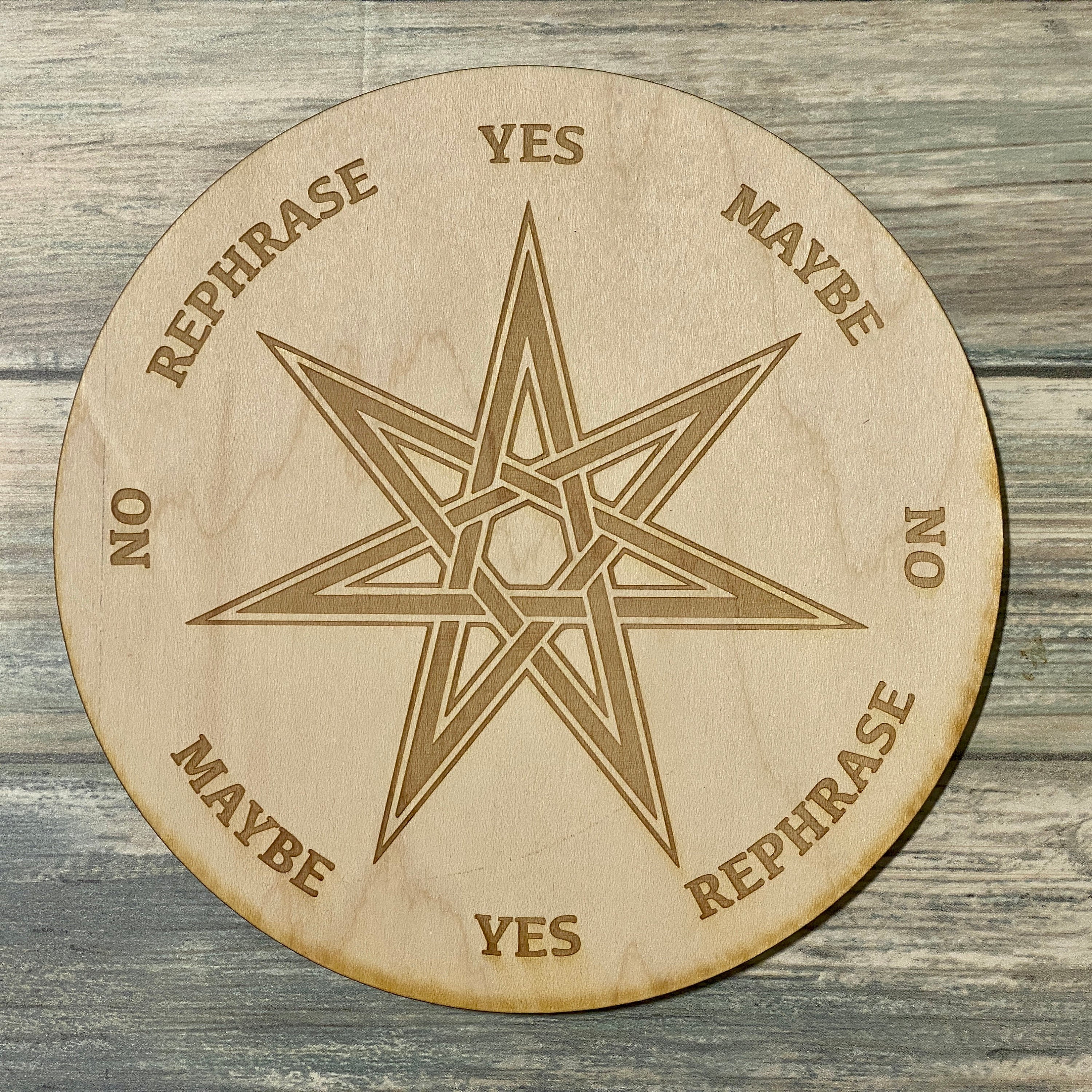Faery Star Pendulum Board - Faery StarDivination Board - Septagram Pendulum Board - Altar Decoration